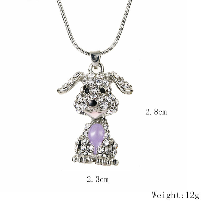 Rhinestone Schnauzer Pendant Necklace