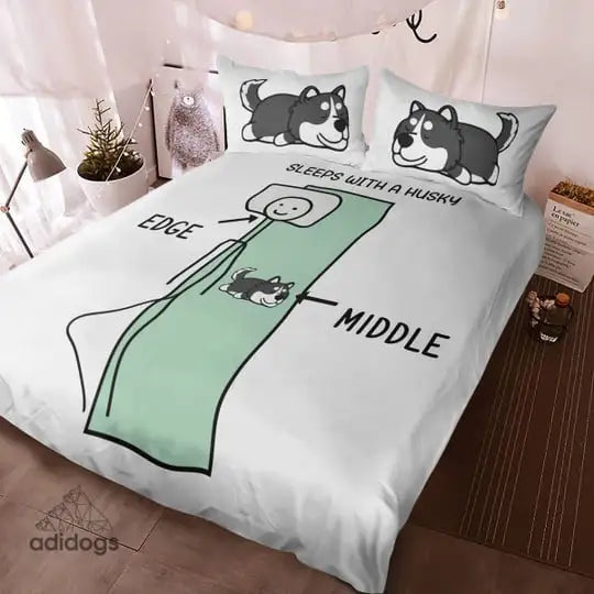 Sleeps With a Husky Bedding Set