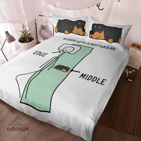 Sleeps With a Rottweiler Bedding Set