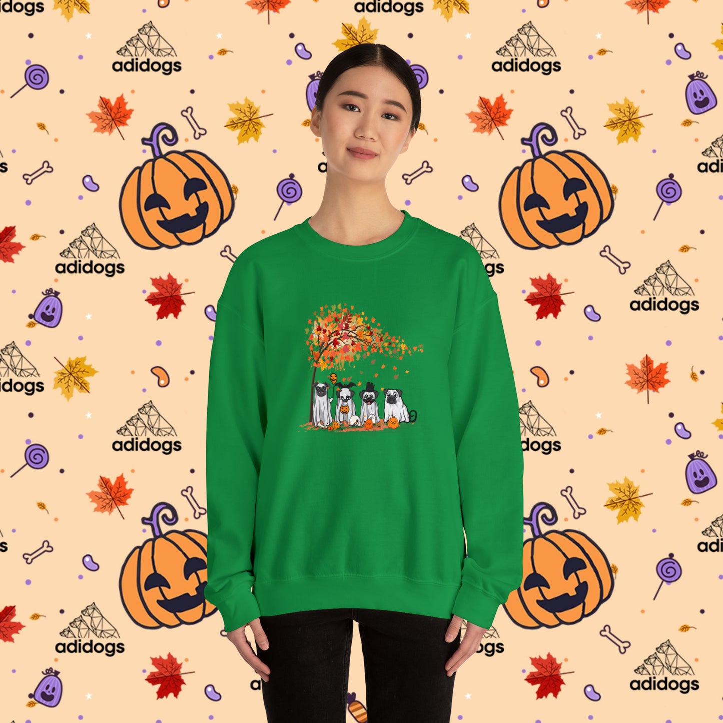 Fall Vibes Pug Halloween Sweatshirts