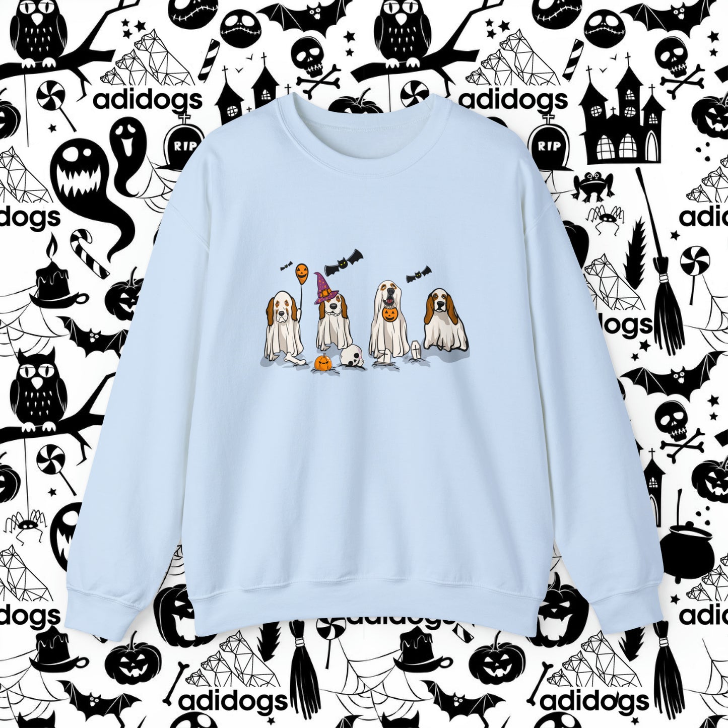 Basset Hound Boo Ghost Halloween Sweatshirts