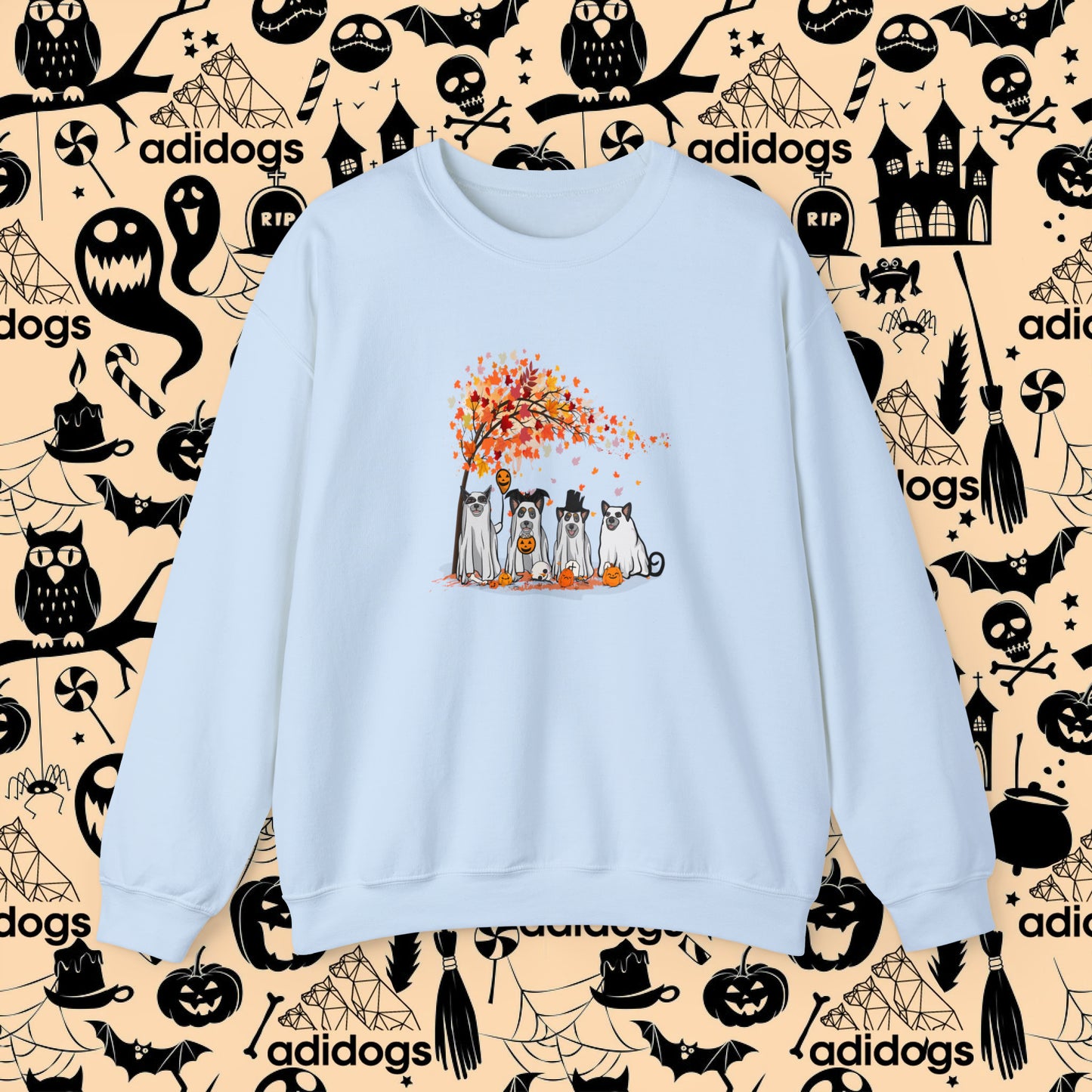 Blue Heeler Fall Vibes Halloween Sweatshirts