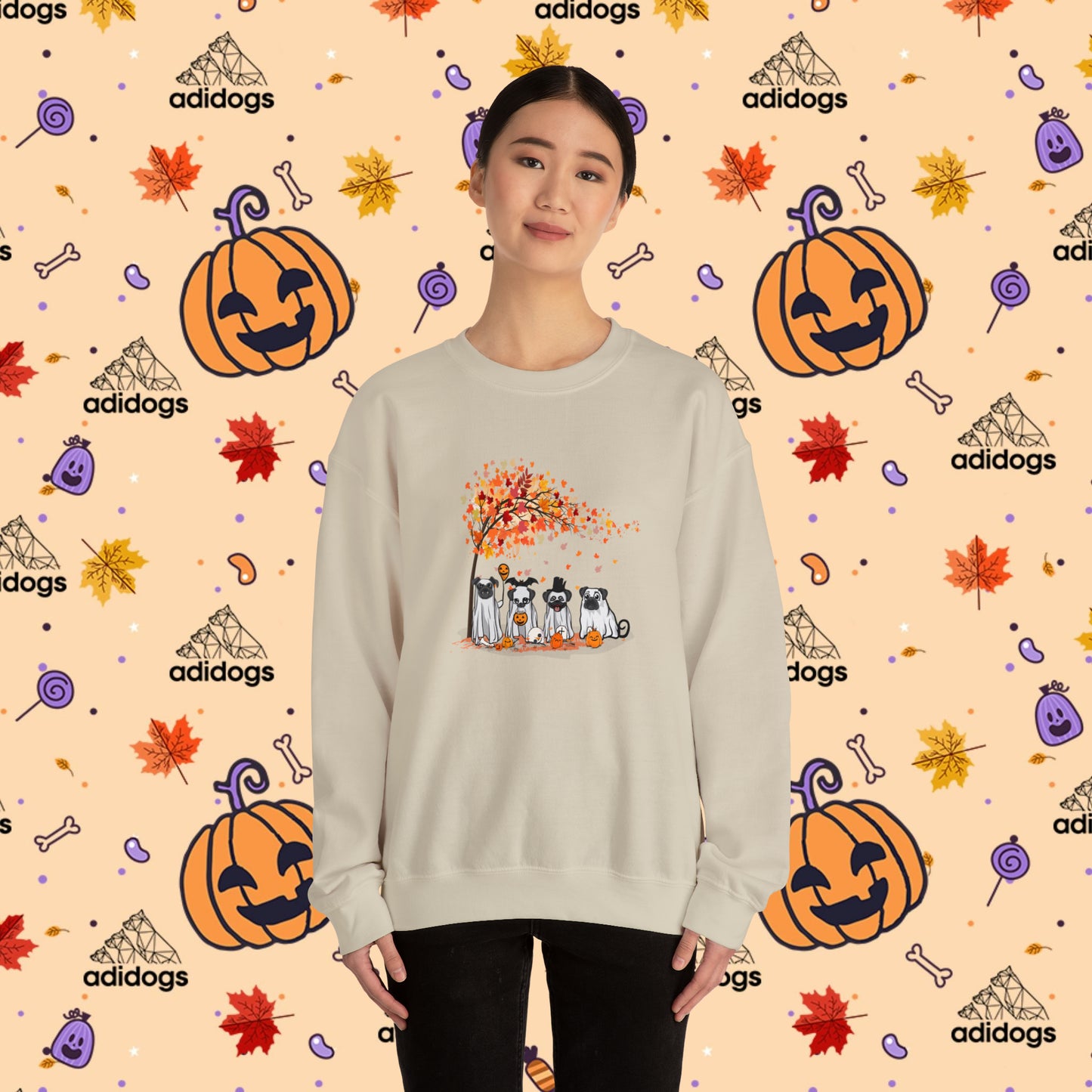 Fall Vibes Pug Halloween Sweatshirts