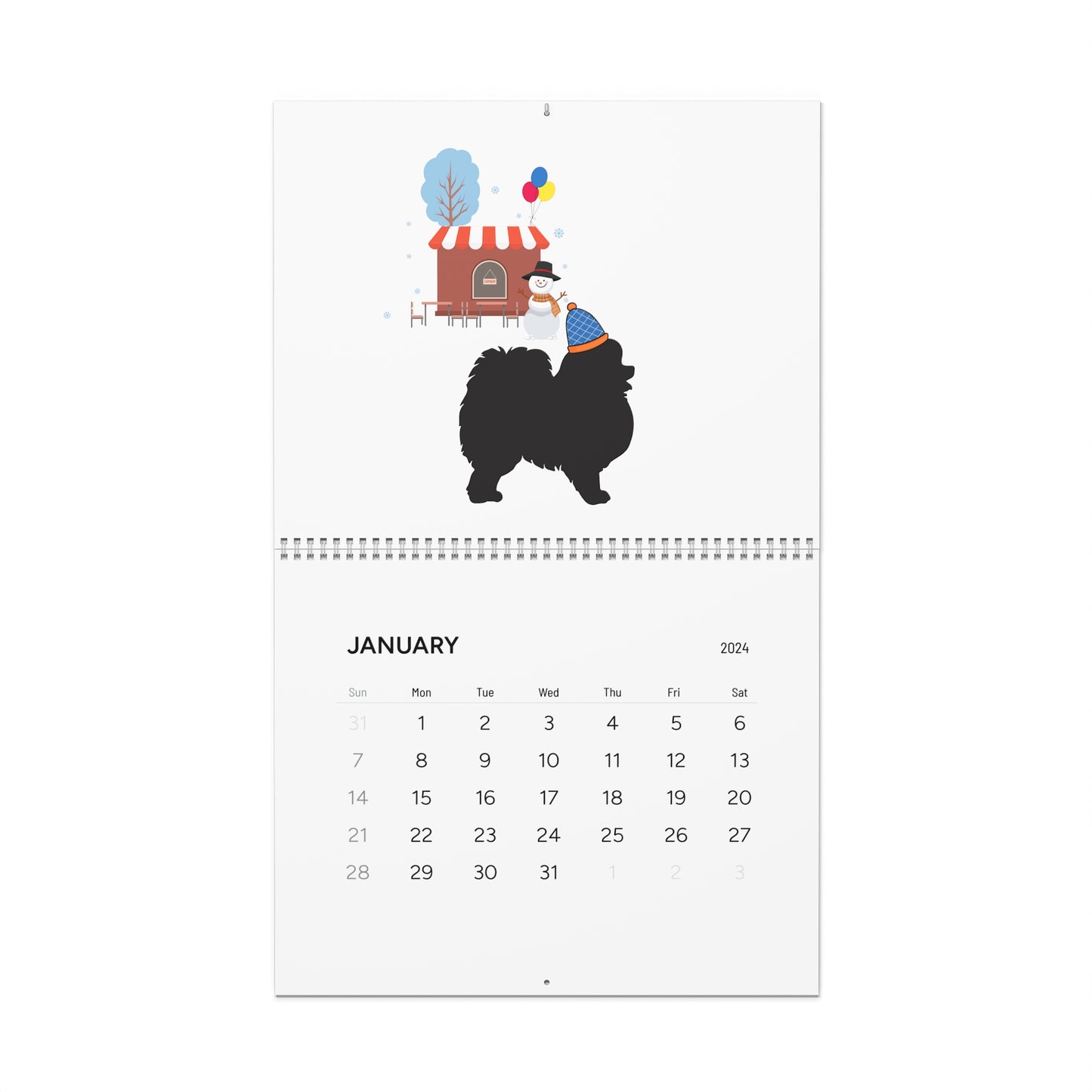 Pomeranian Wall Calendar 2024