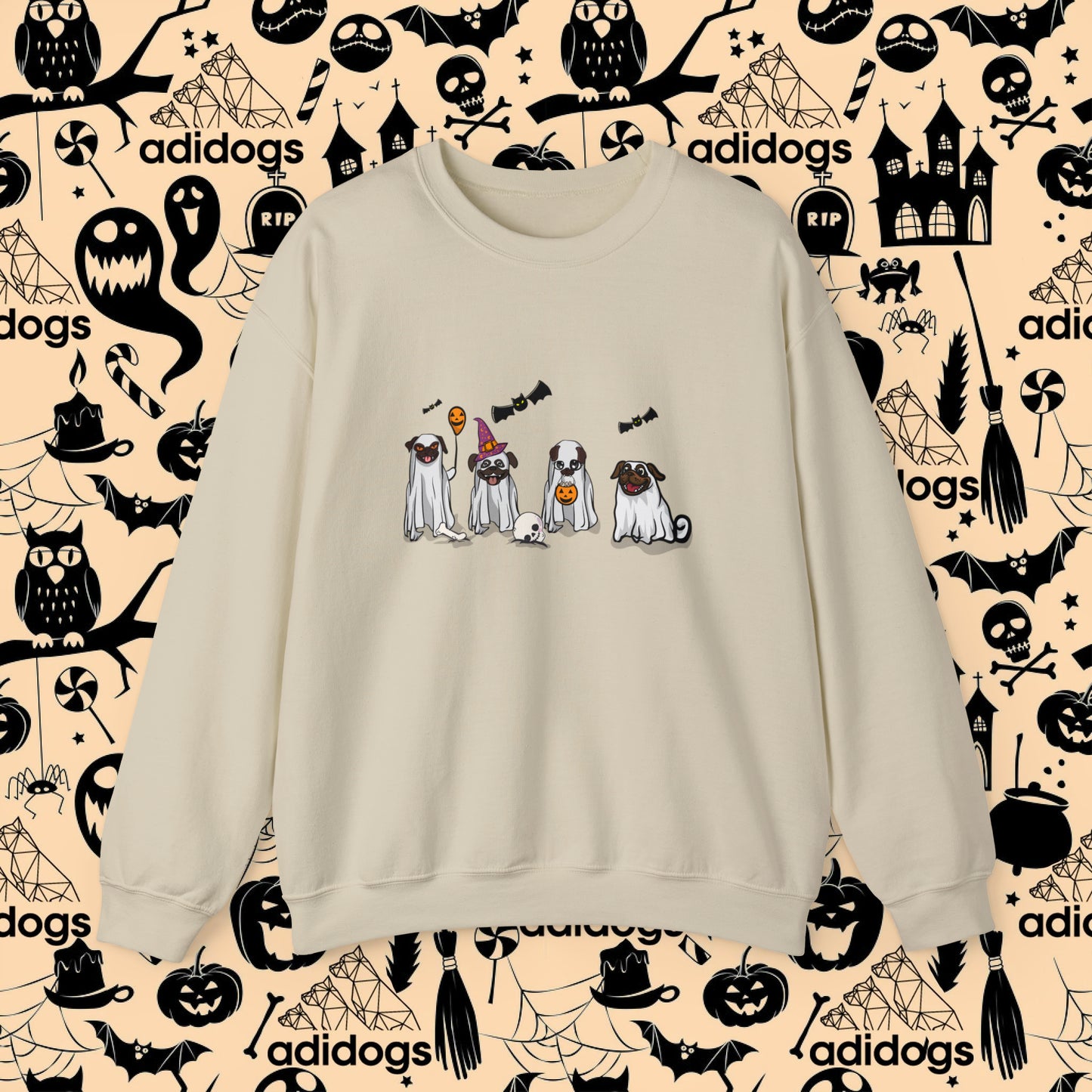 Pug Boo Ghost Halloween Sweatshirts