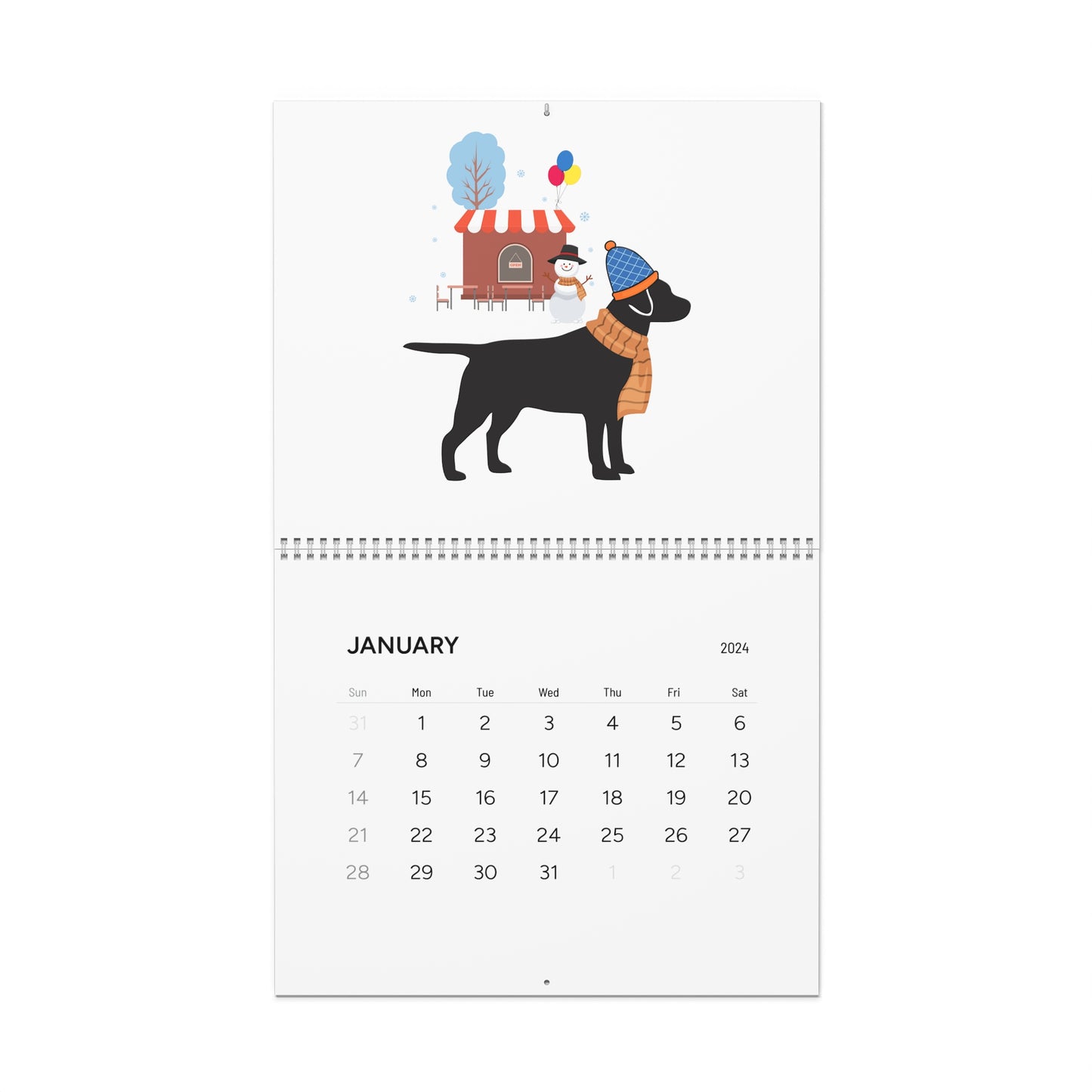 Labrador Wall Calendar 2024