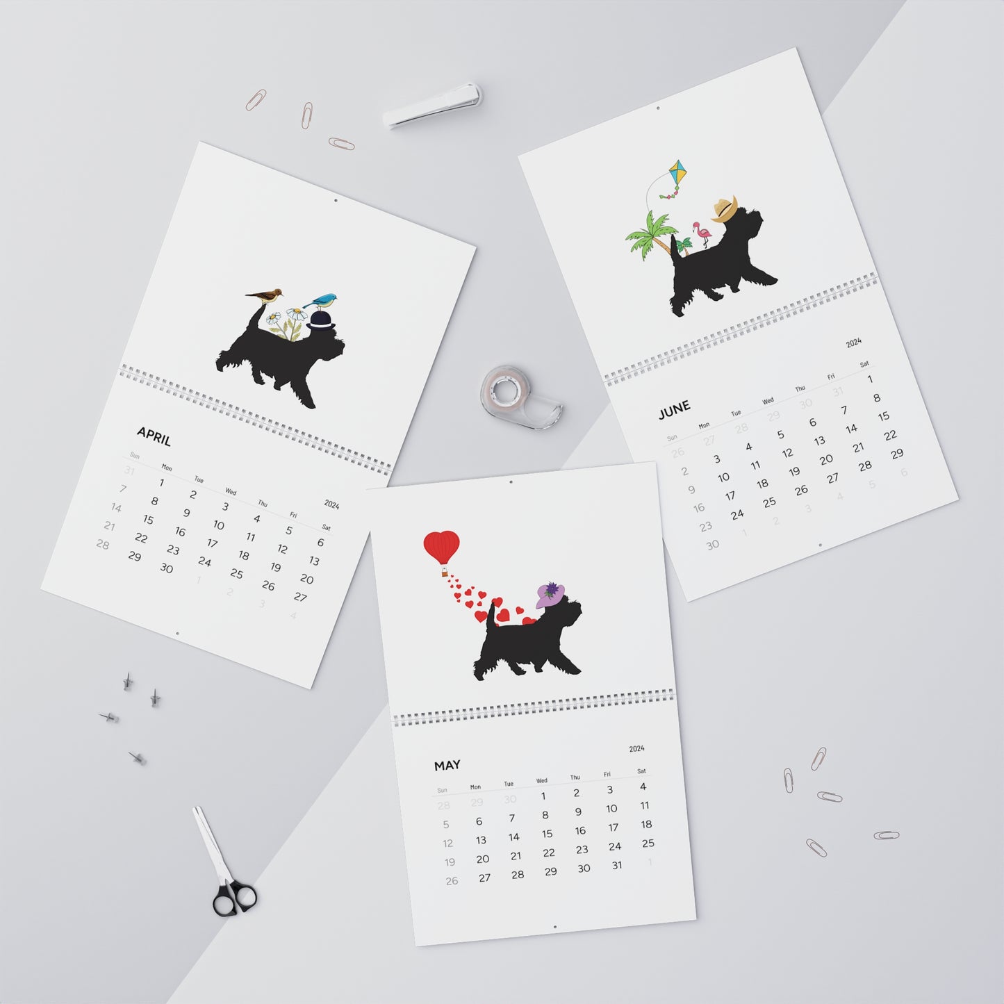 Westie Wall Calendar 2024