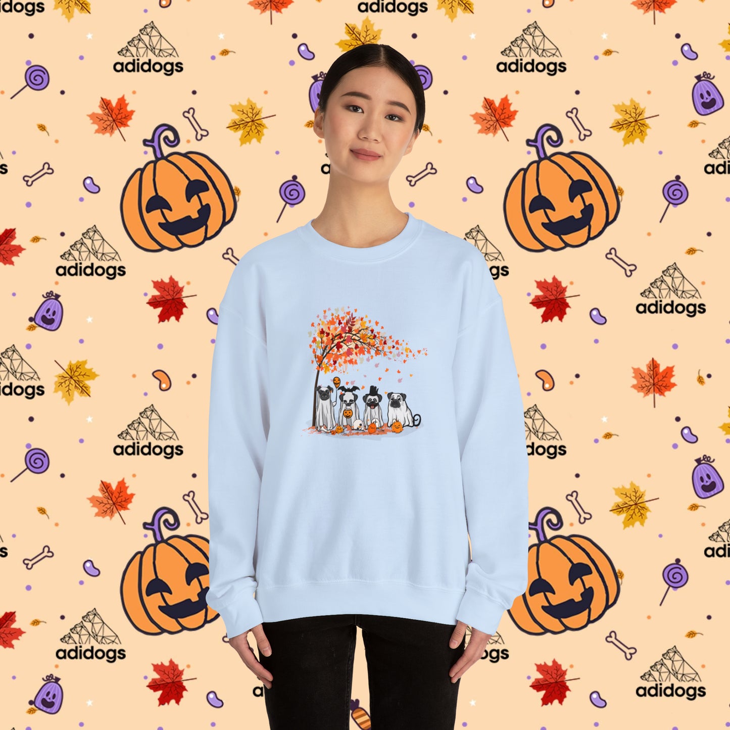 Fall Vibes Pug Halloween Sweatshirts