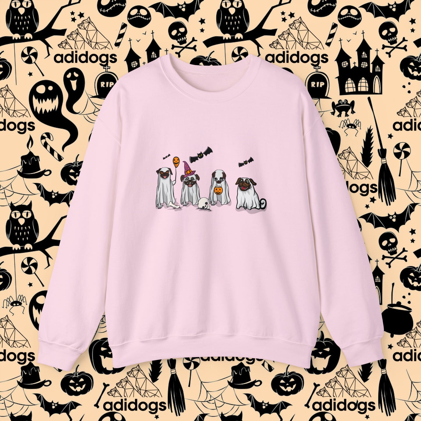 Pug Boo Ghost Halloween Sweatshirts