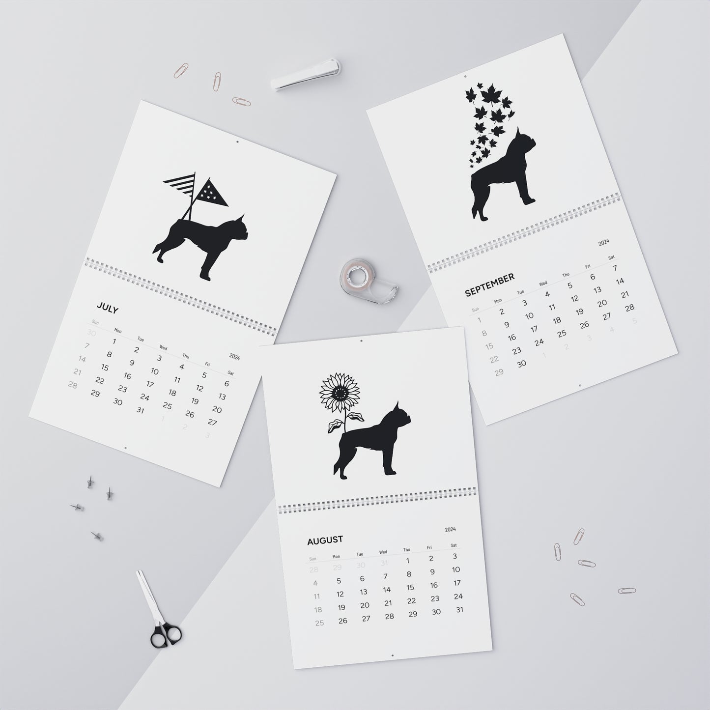 Boston Terrier Calendar 2024