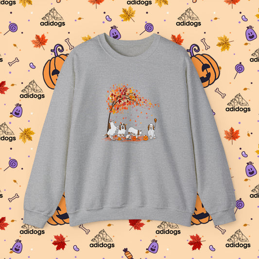 Fall Vibes Basset Hound Halloween Sweatshirts