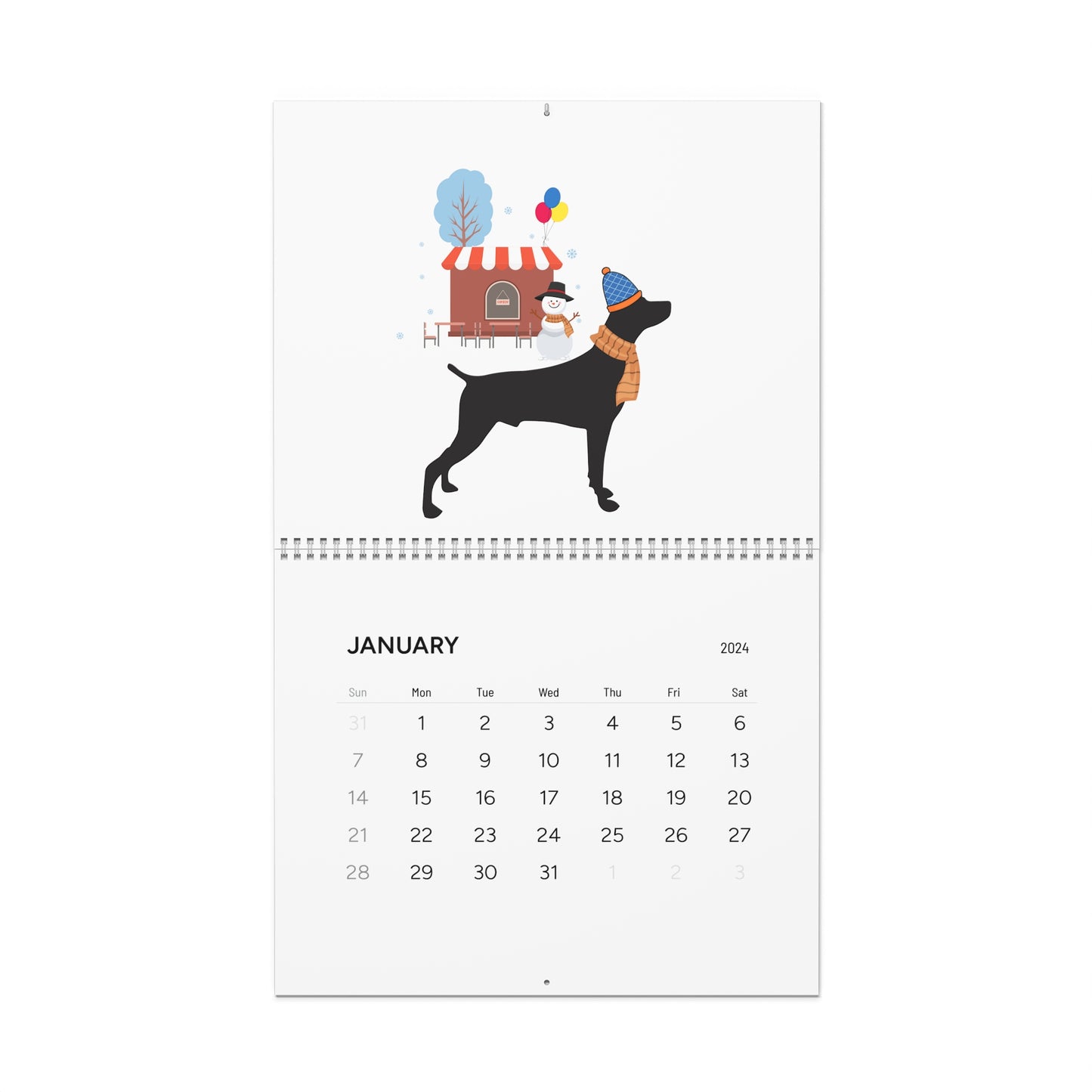 Weimaraner Wall Calendar 2024