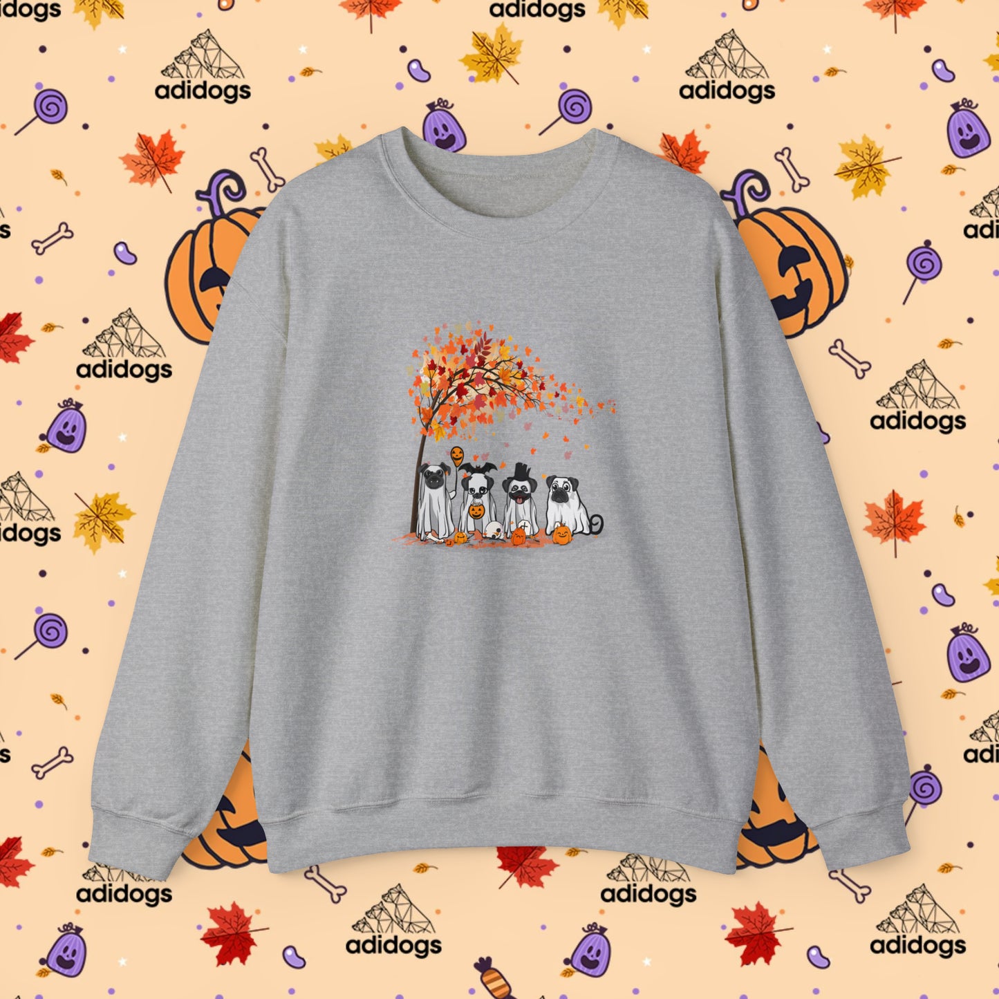 Fall Vibes Pug Halloween Sweatshirts