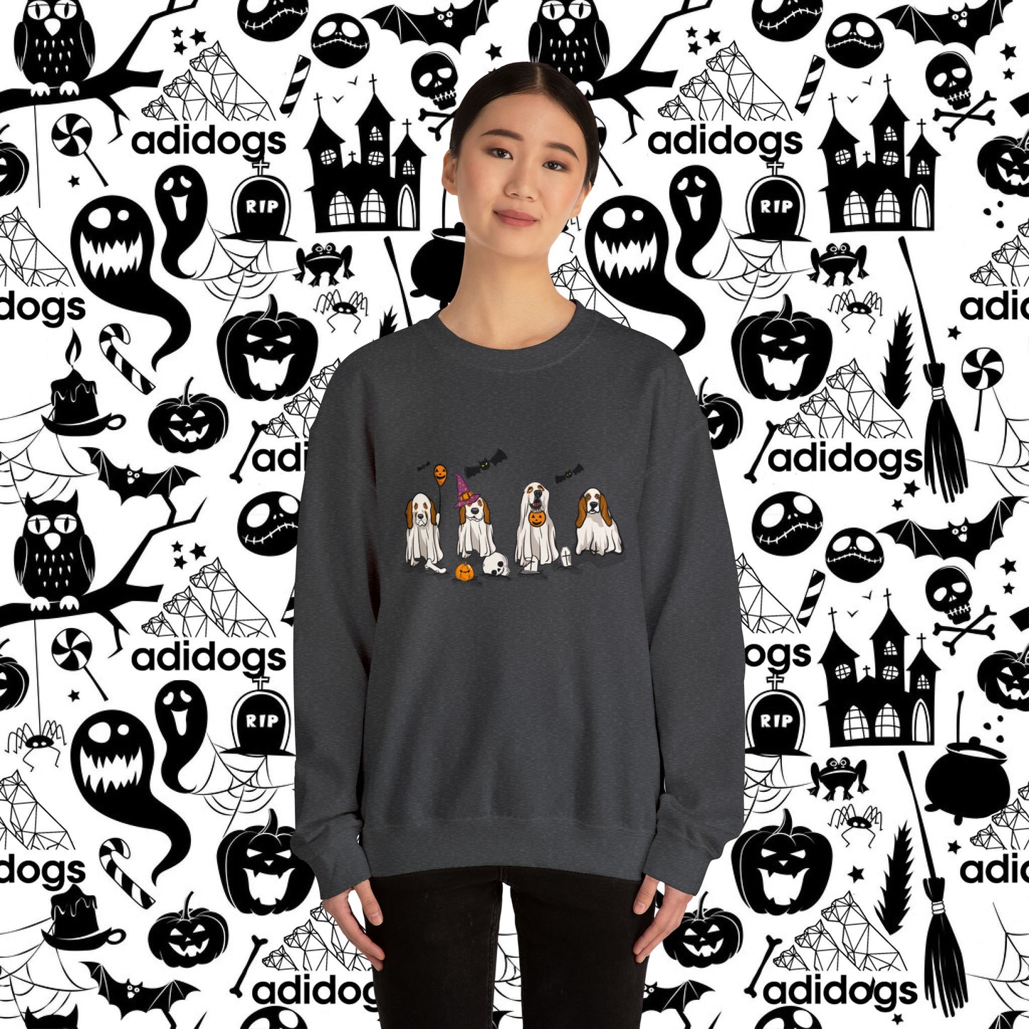 Basset Hound Boo Ghost Halloween Sweatshirts