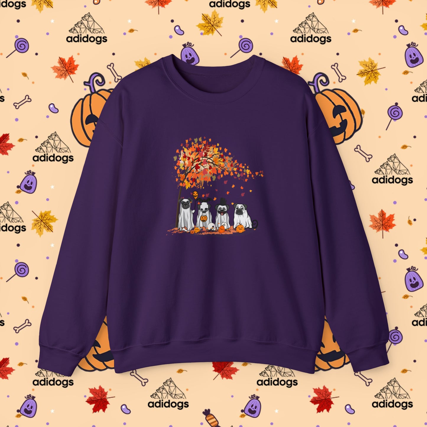 Fall Vibes Pug Halloween Sweatshirts