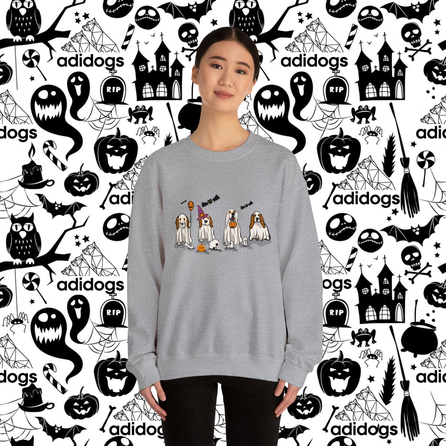 Basset Hound Boo Ghost Halloween Sweatshirts