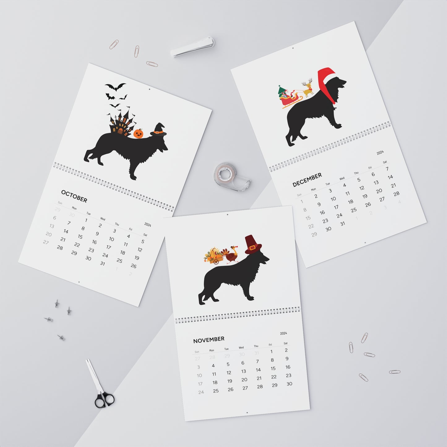 German Shepherd Wall Calendar 2024