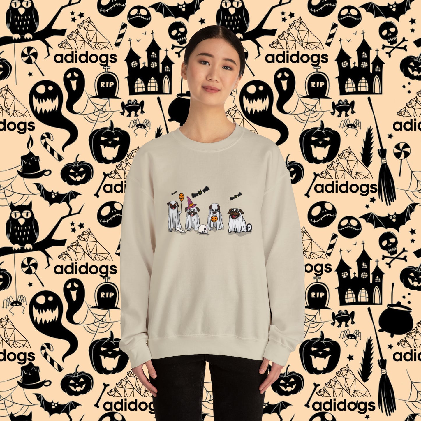 Pug Boo Ghost Halloween Sweatshirts