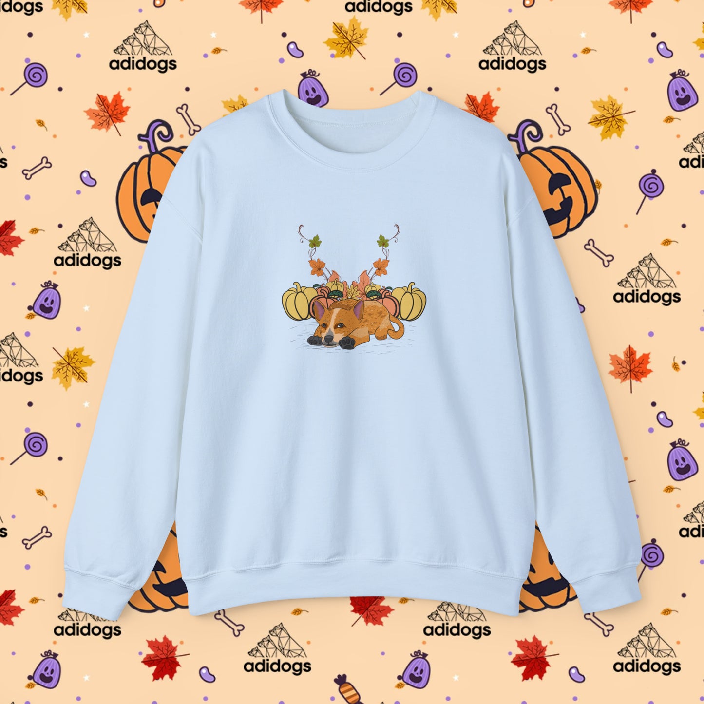 Blue Heeler Pumpkin Fall Sweatshirts