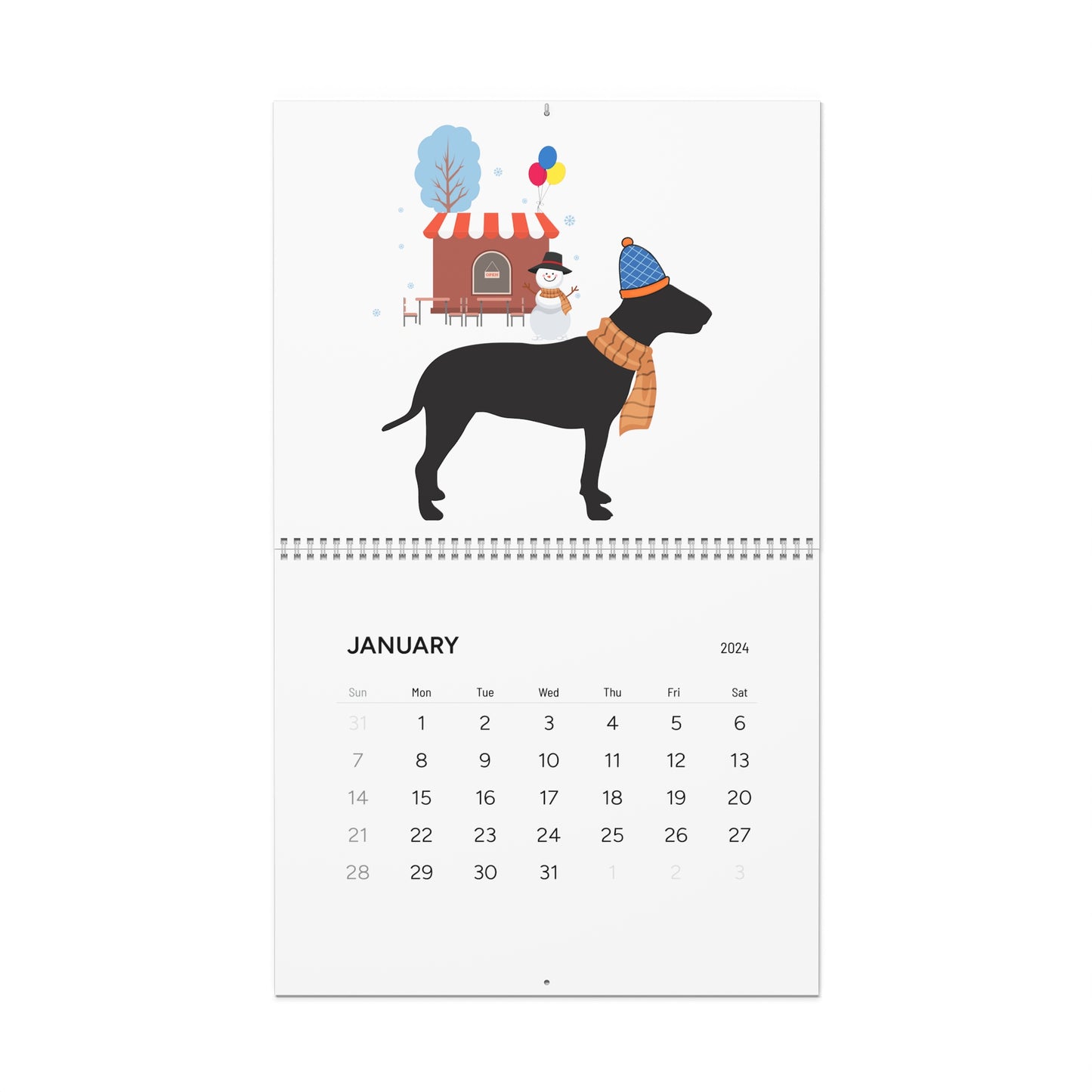 Bull Terrier Wall Calendar 2024