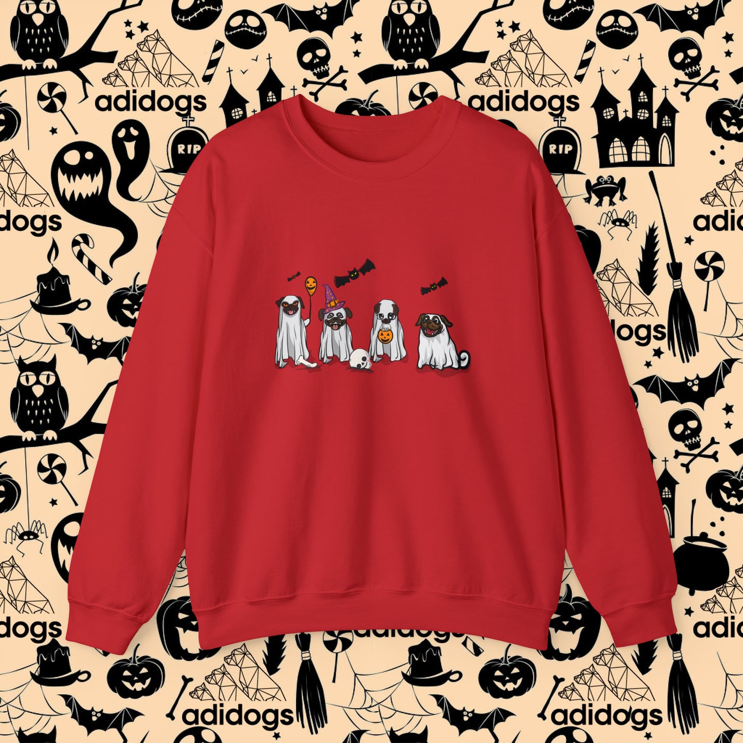 Pug Boo Ghost Halloween Sweatshirts