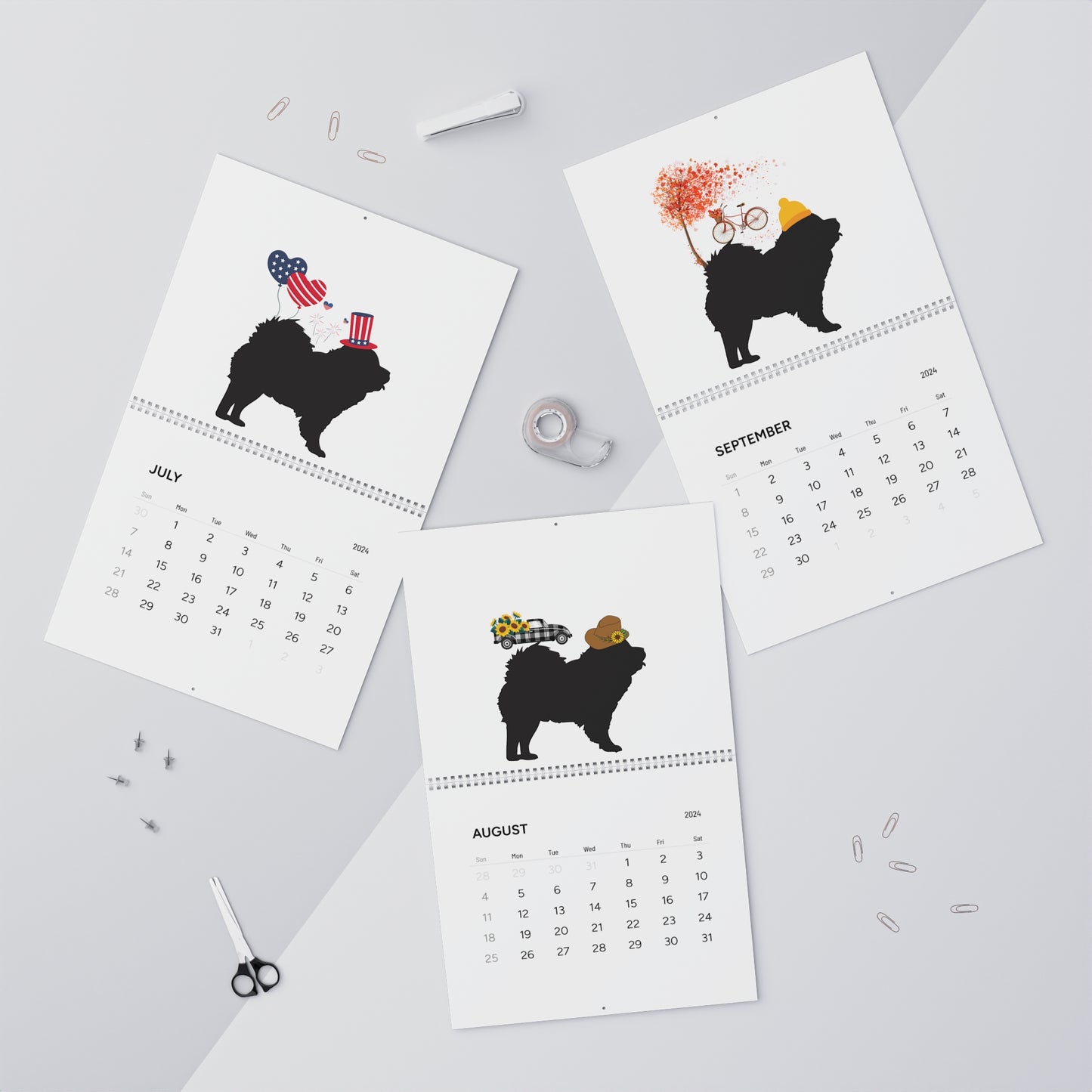 Chow Chow Wall Calendar 2024