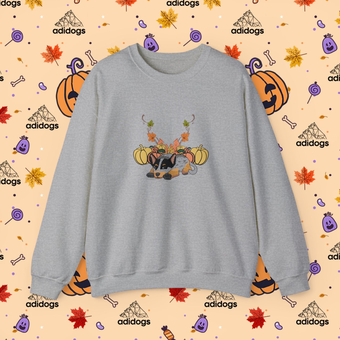 Blue Heeler Pumpkin Fall Sweatshirts