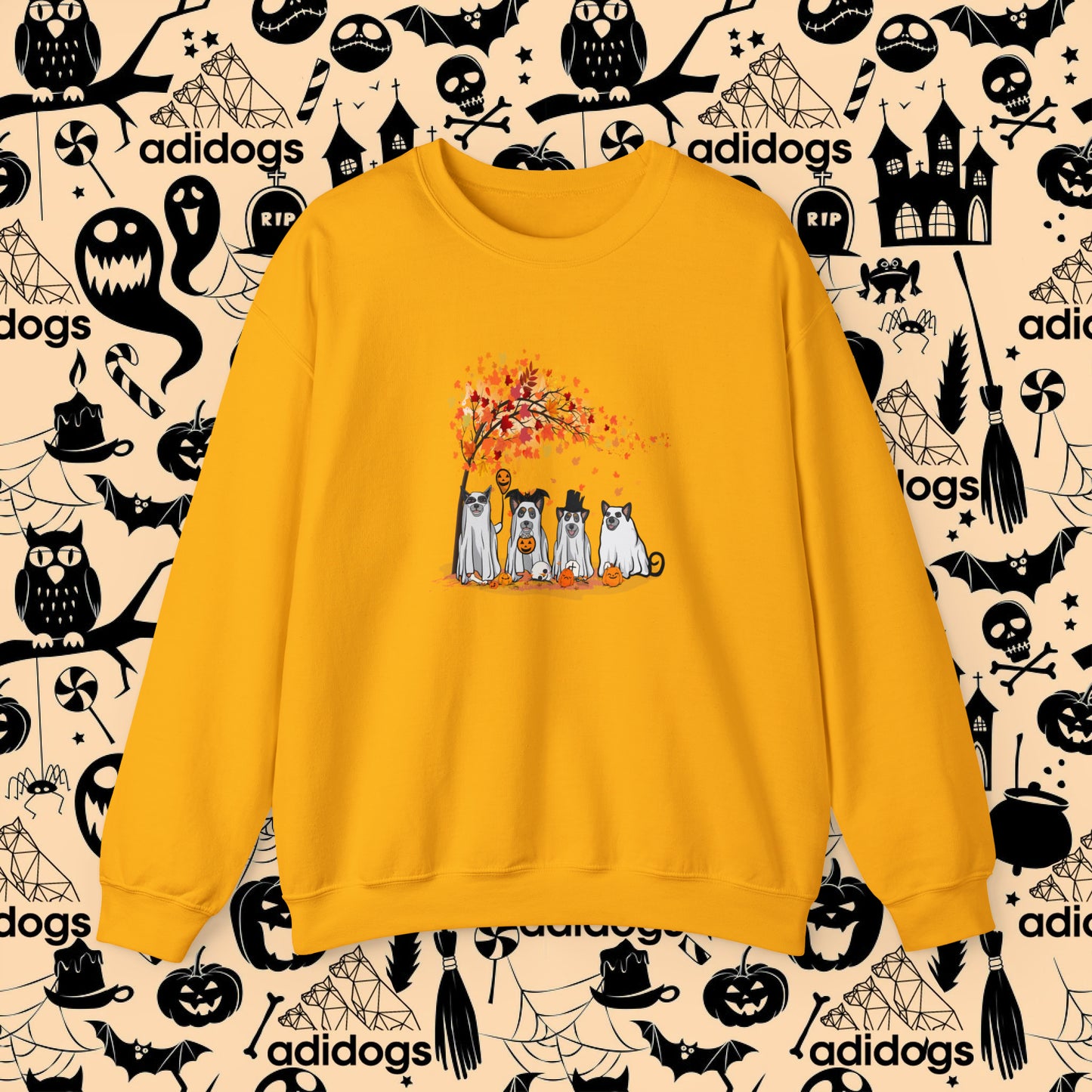 Blue Heeler Fall Vibes Halloween Sweatshirts