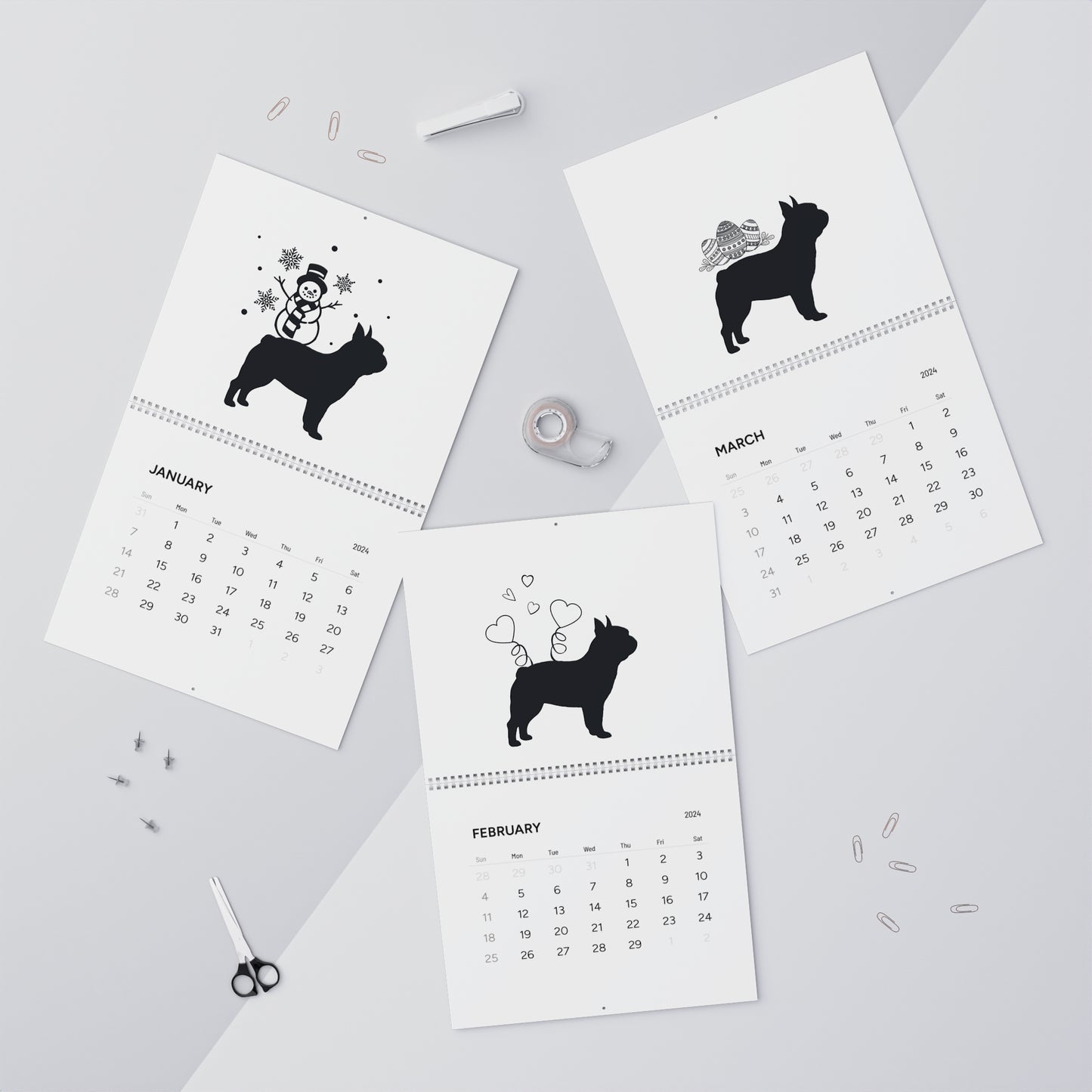 French Bulldog Calendar 2024