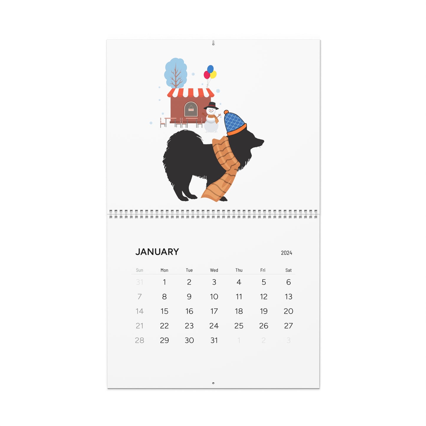 Samoyed Wall Calendar 2024