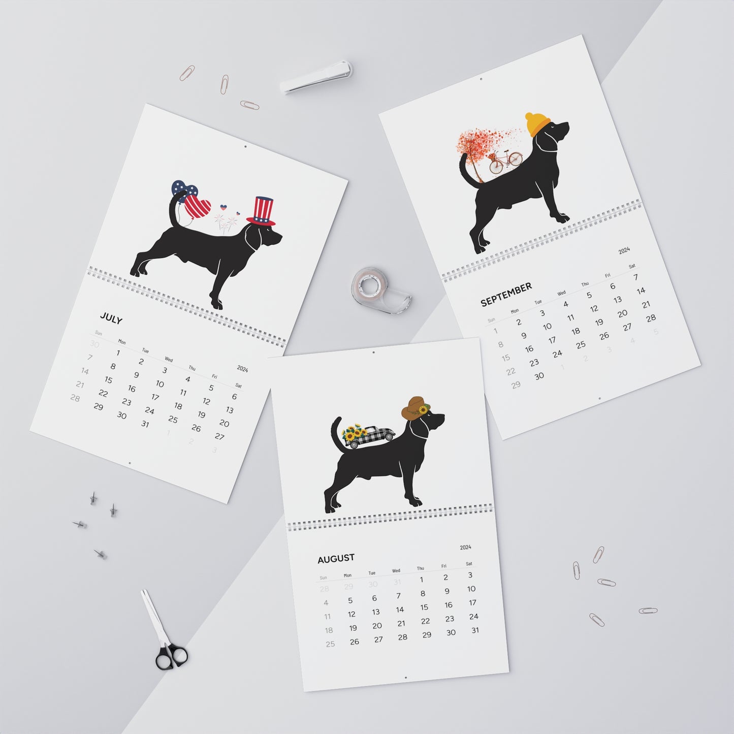 Beagle Wall Calendar 2024