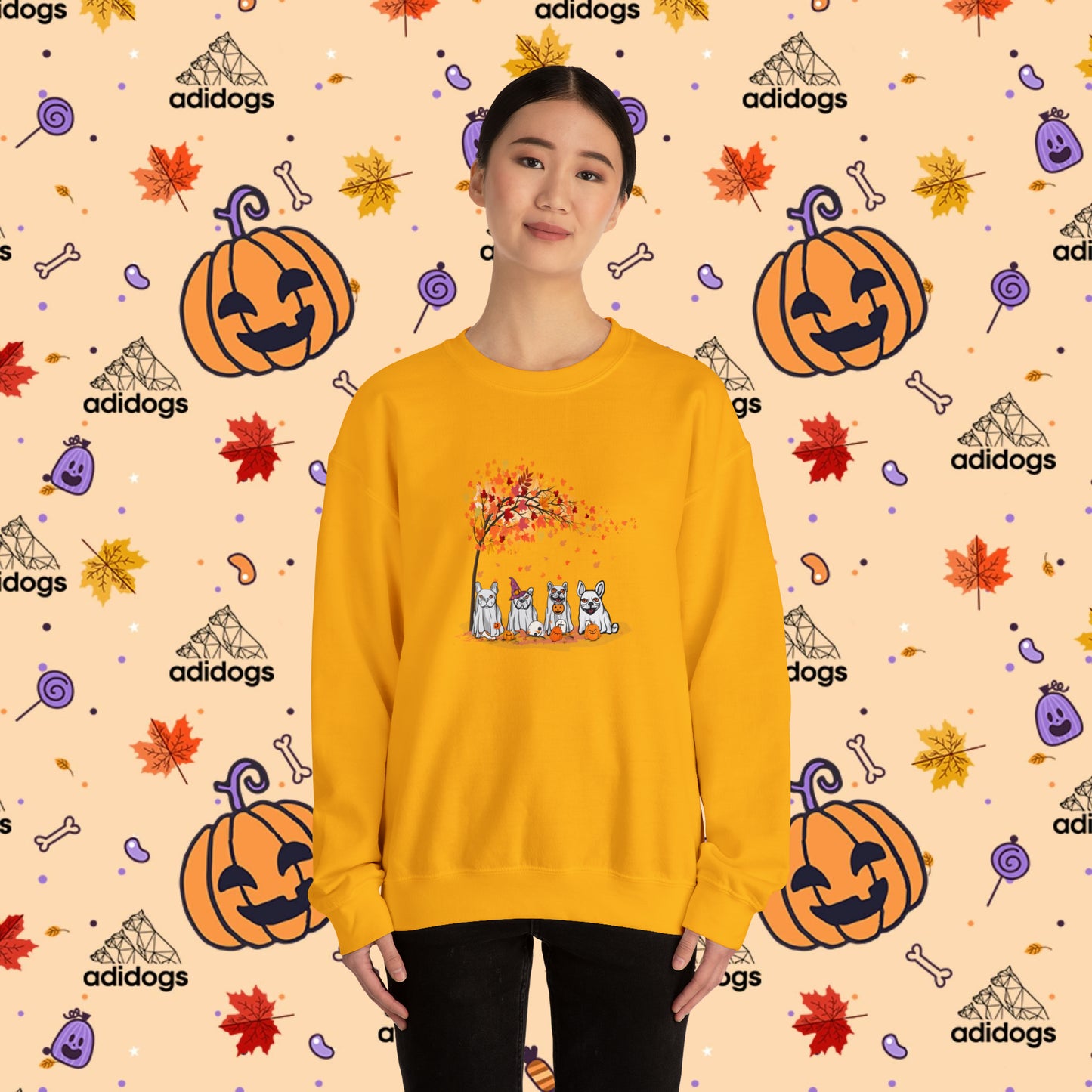 Fall Vibes Frenchie Halloween Sweatshirts