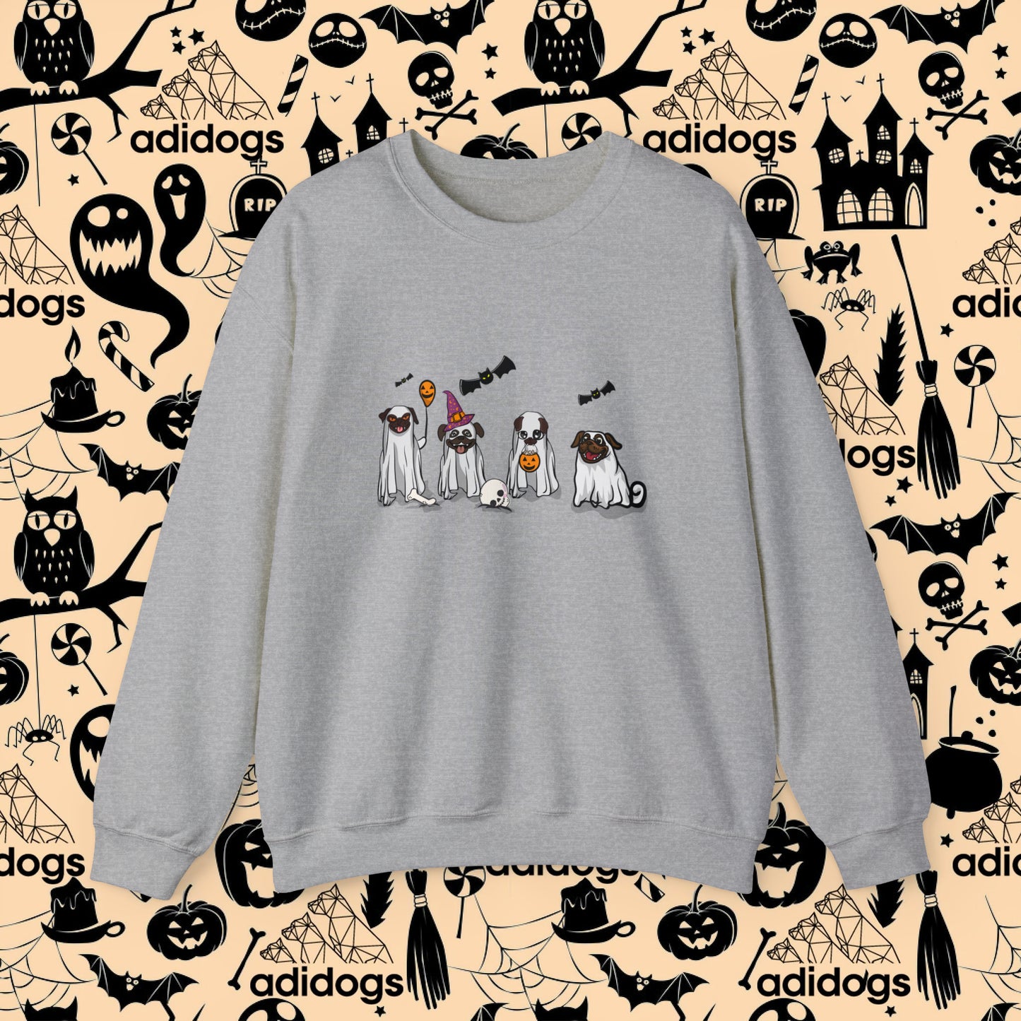 Pug Boo Ghost Halloween Sweatshirts