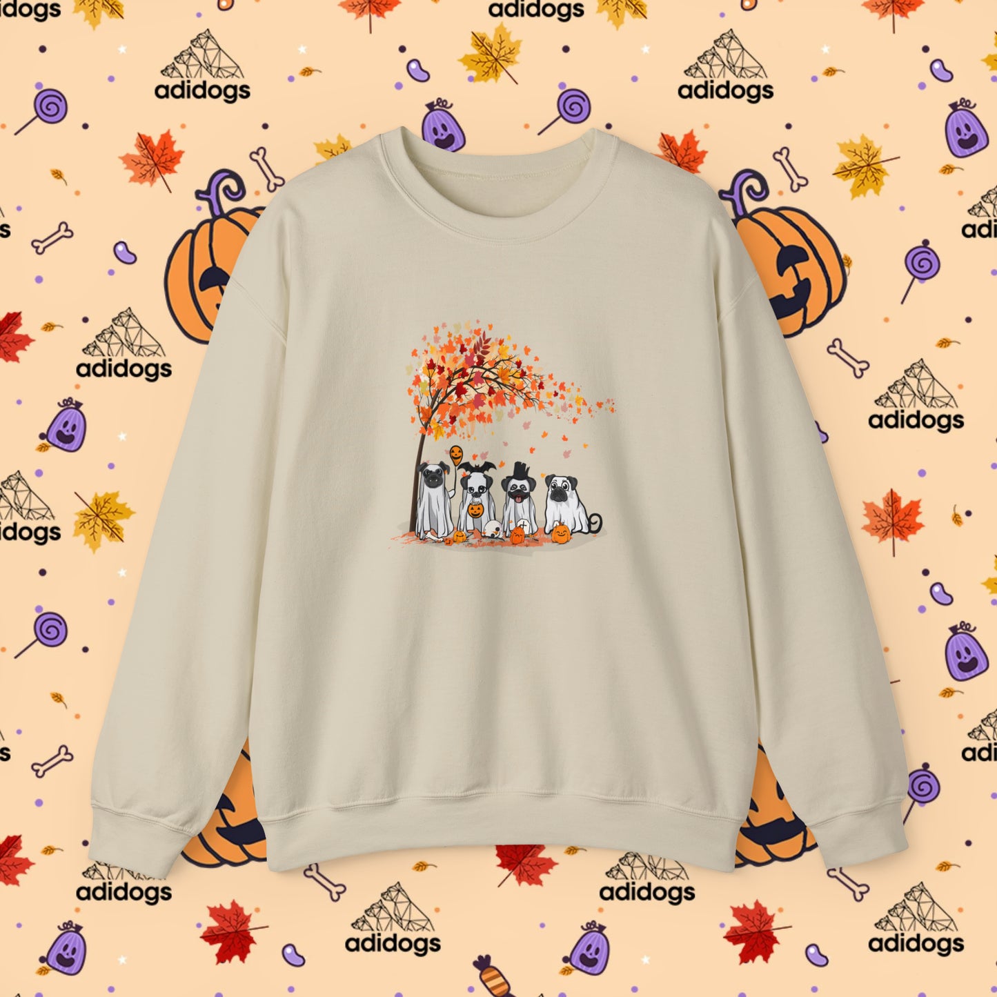 Fall Vibes Pug Halloween Sweatshirts