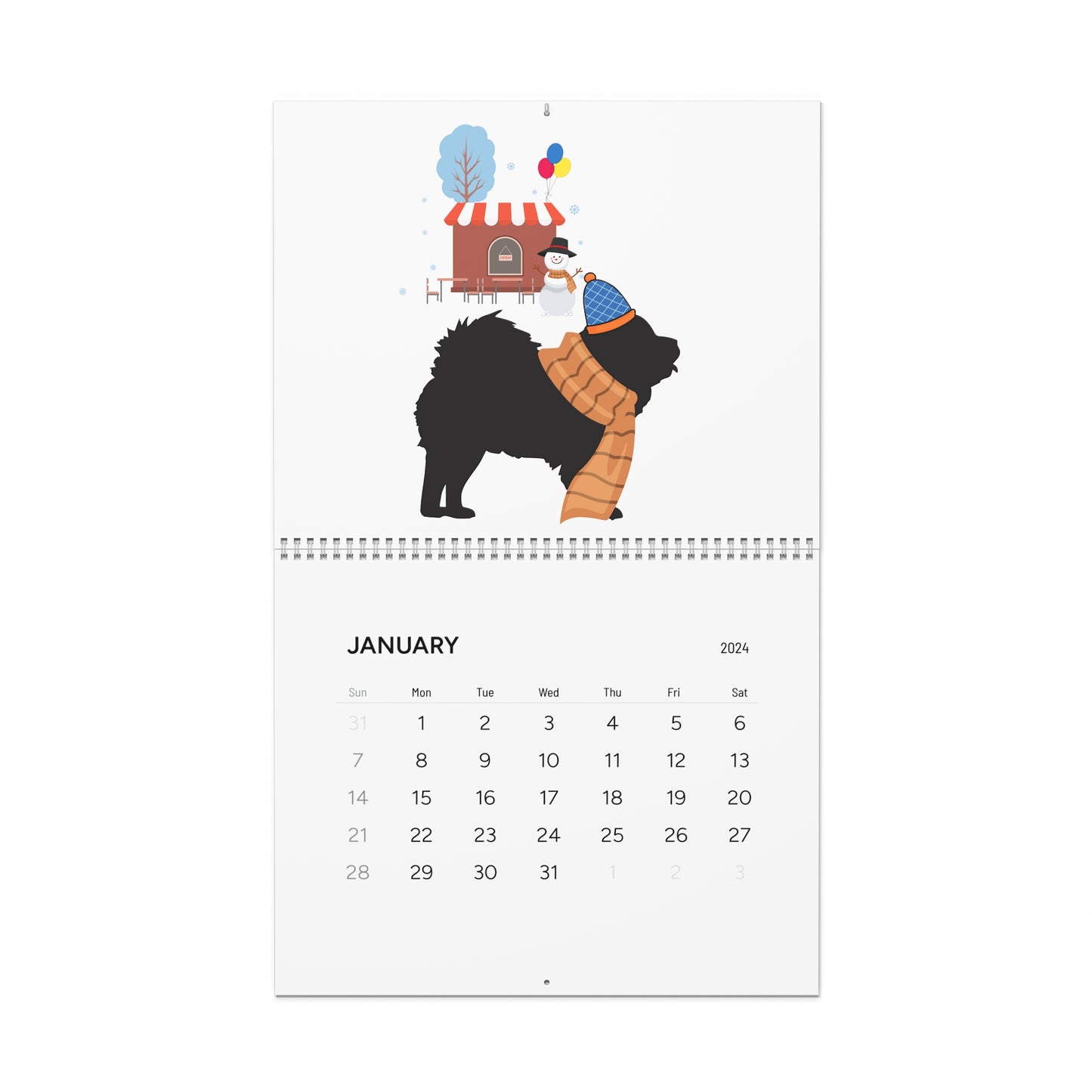 Chow Chow Wall Calendar 2024