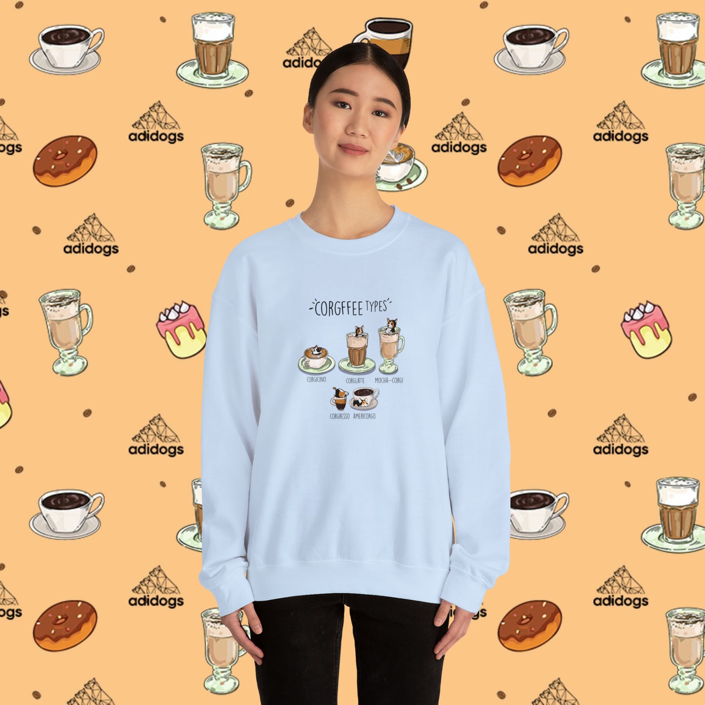 Tri-Color Corgi Lovers Coffee Sweatshirts