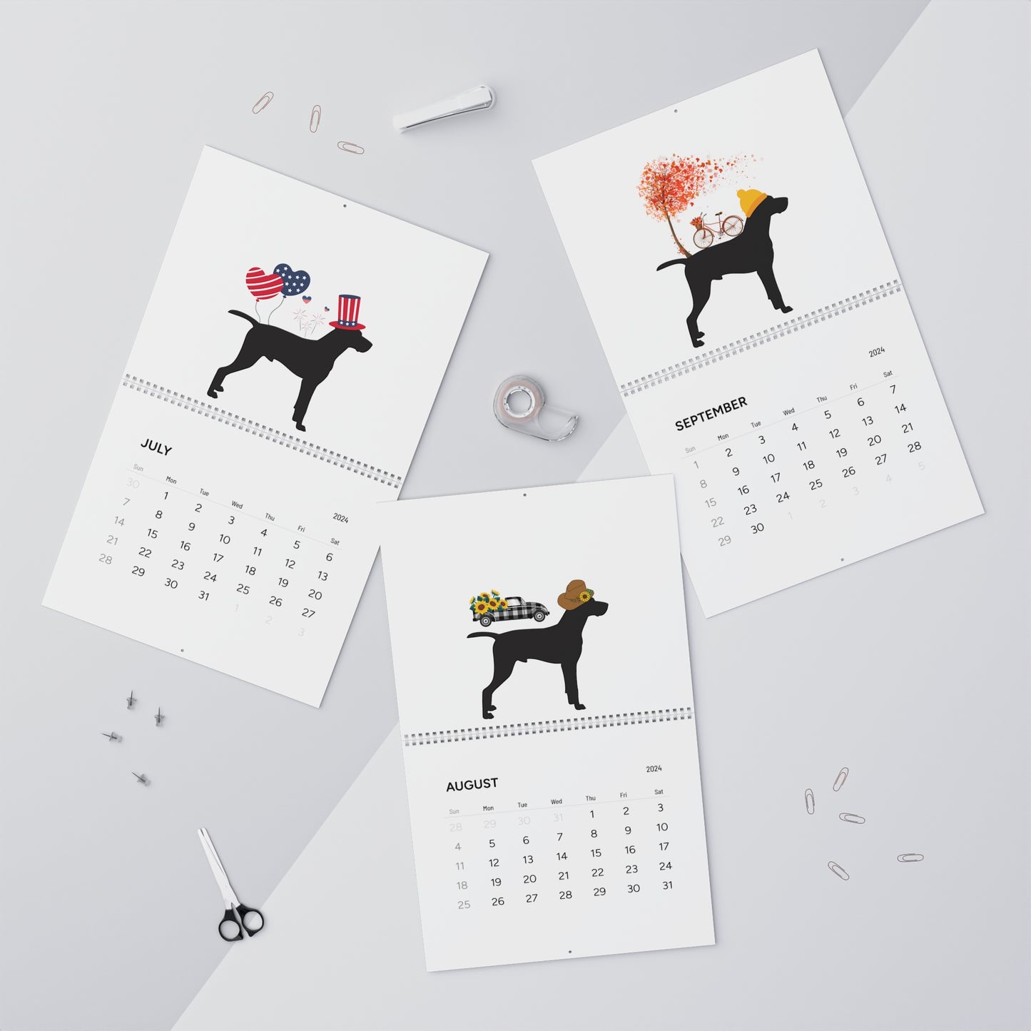 Vizsla Wall Calendar 2024