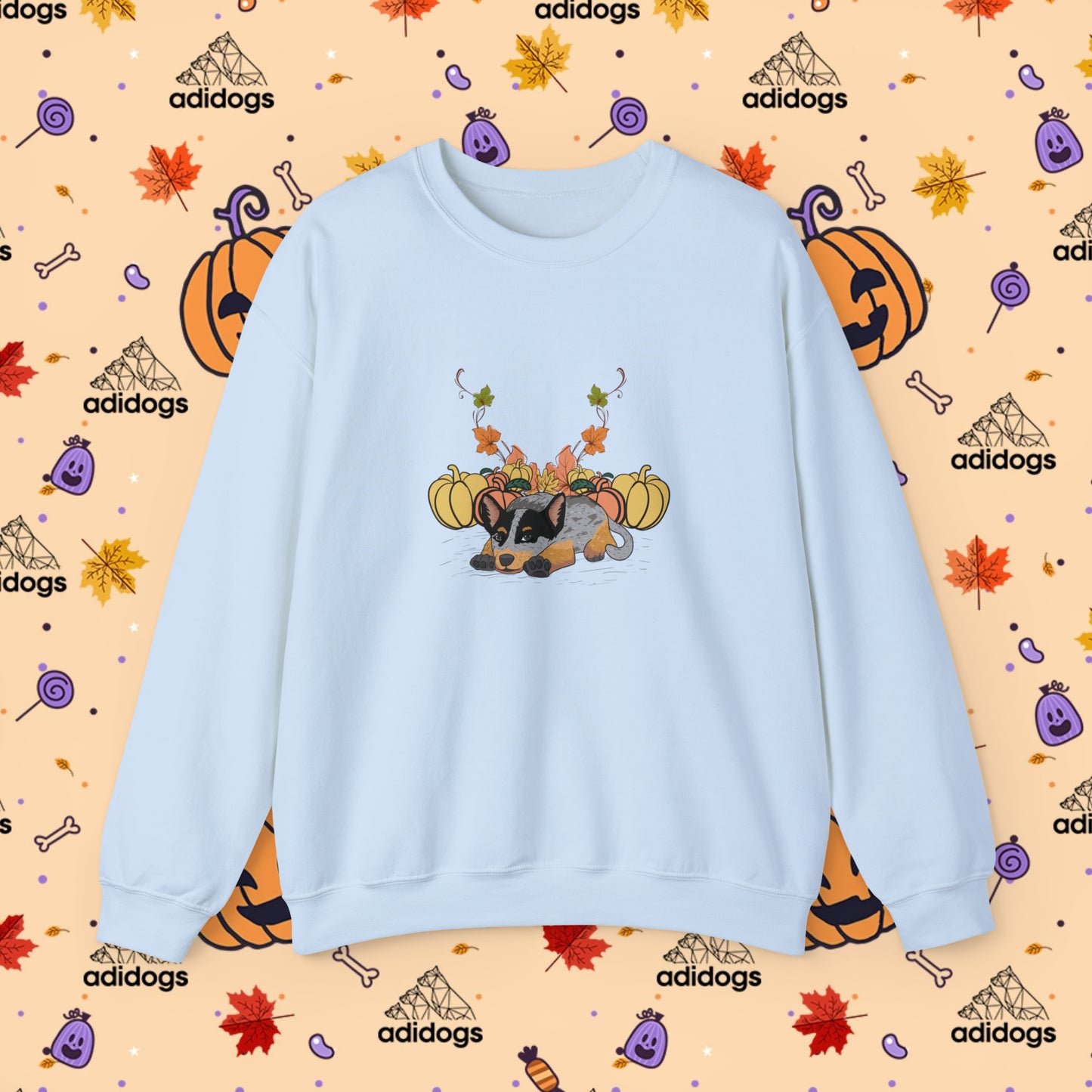 Blue Heeler Pumpkin Fall Sweatshirts