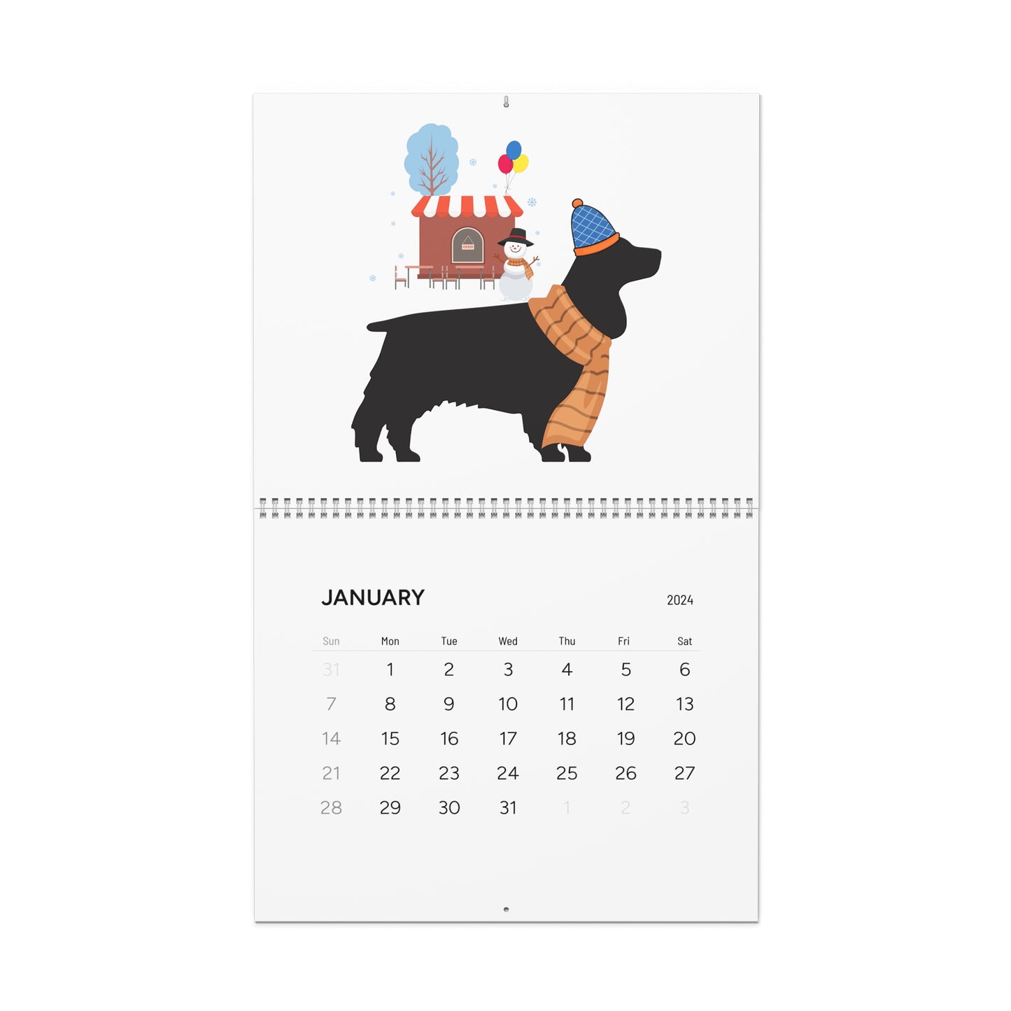 Cocker Spaniel Wall Calendar 2024