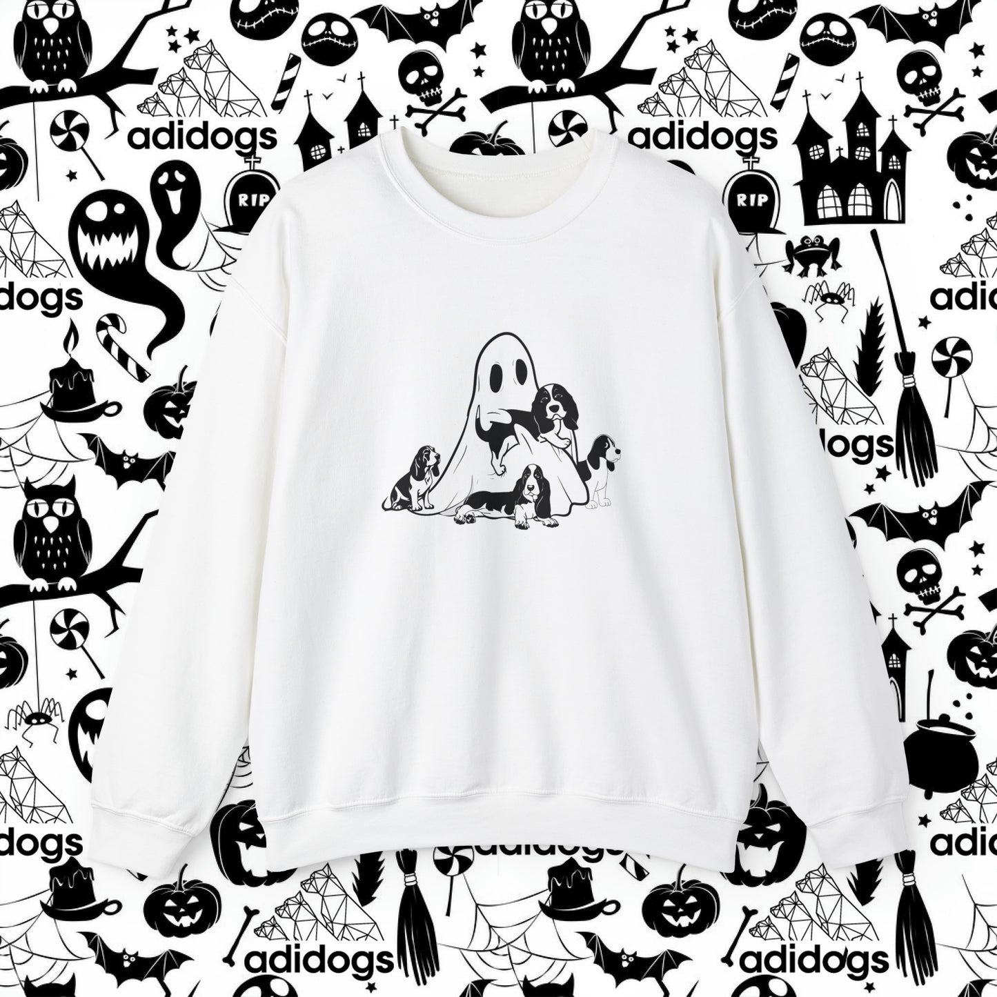 Spooky Basset Hound Sweatshirts