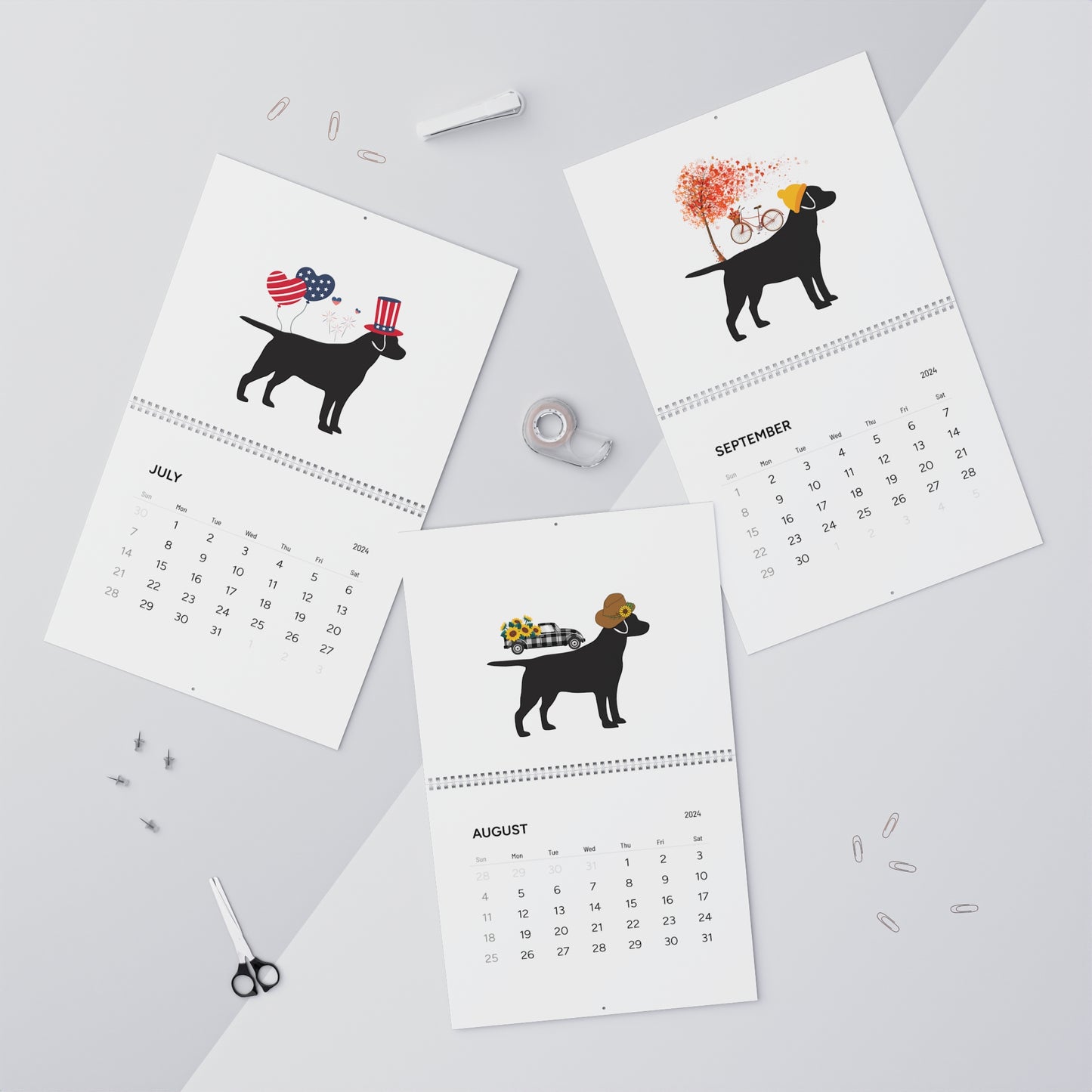 Labrador Wall Calendar 2024