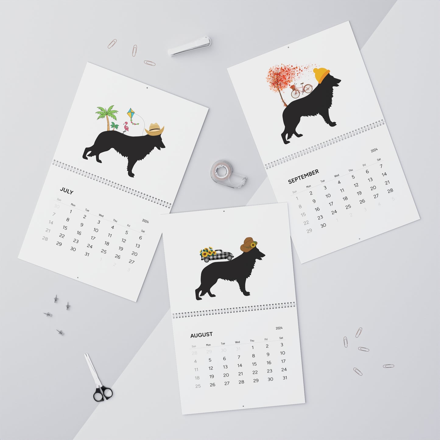 German Shepherd Wall Calendar 2024