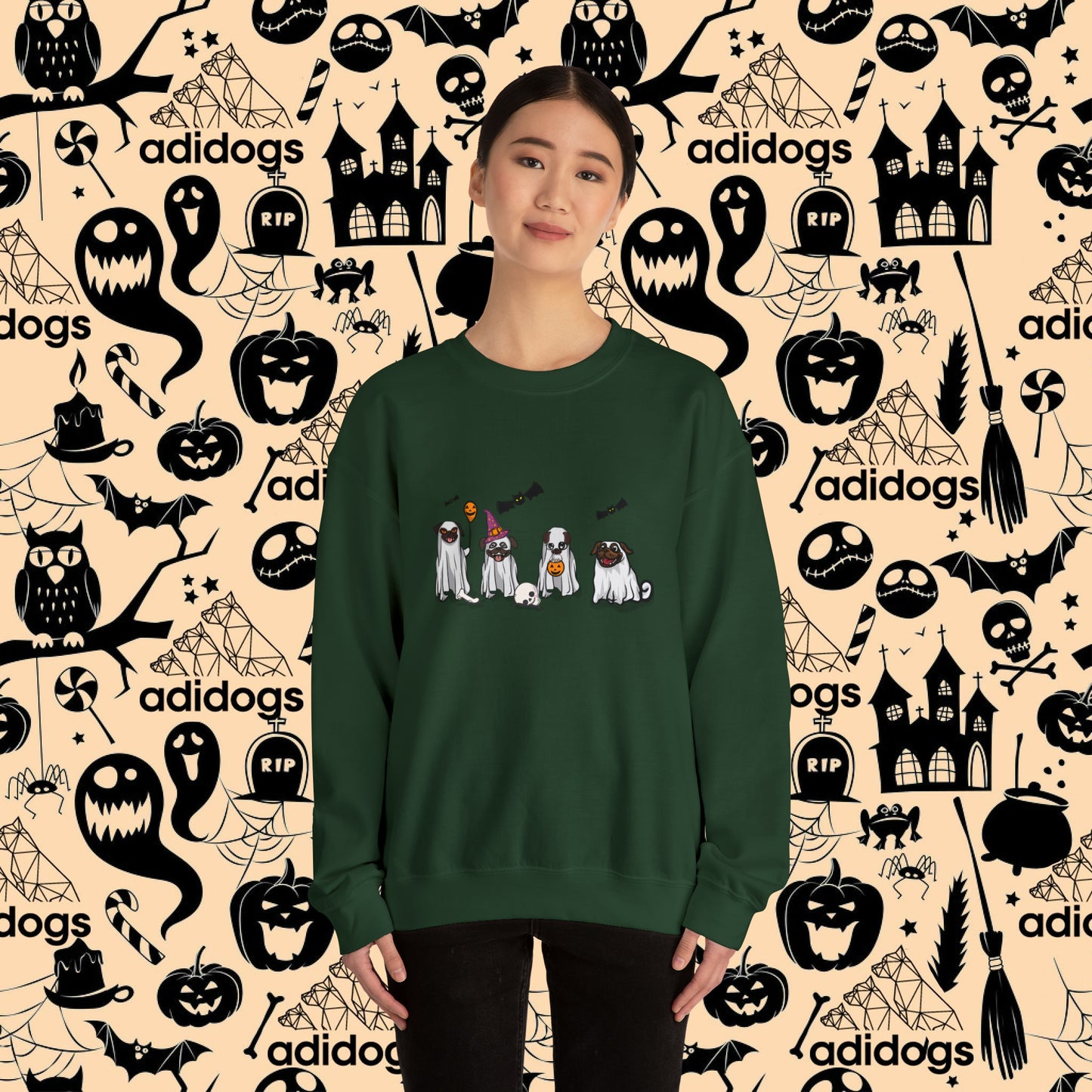 Pug Boo Ghost Halloween Sweatshirts