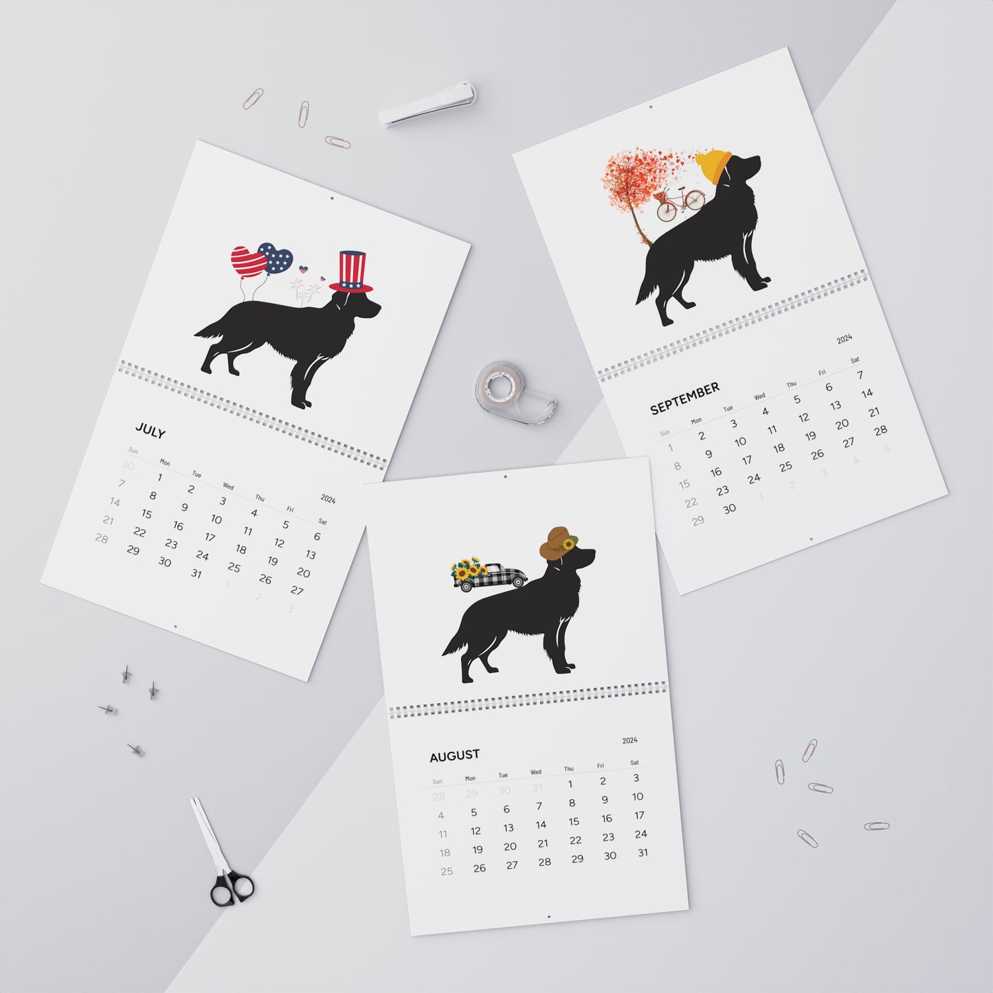 Golden Retriever Wall Calendar 2024