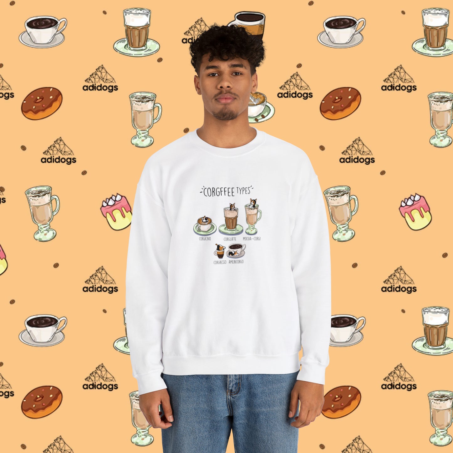 Tri-Color Corgi Lovers Coffee Sweatshirts