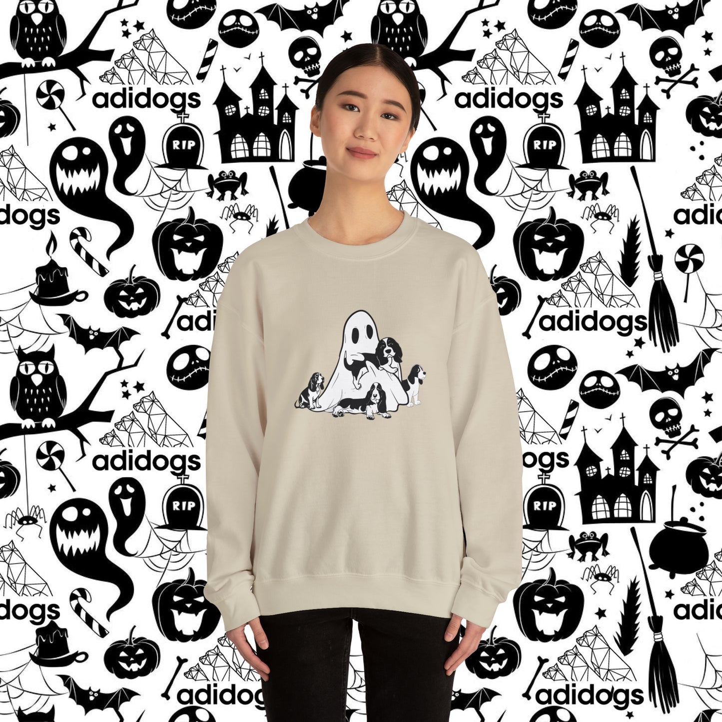 Spooky Basset Hound Sweatshirts