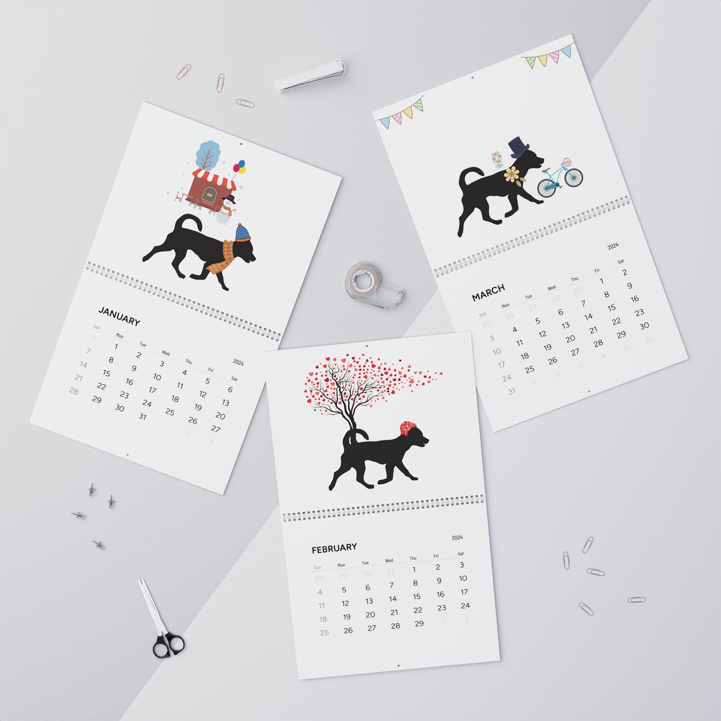 Jack Russell Wall Calendar 2024