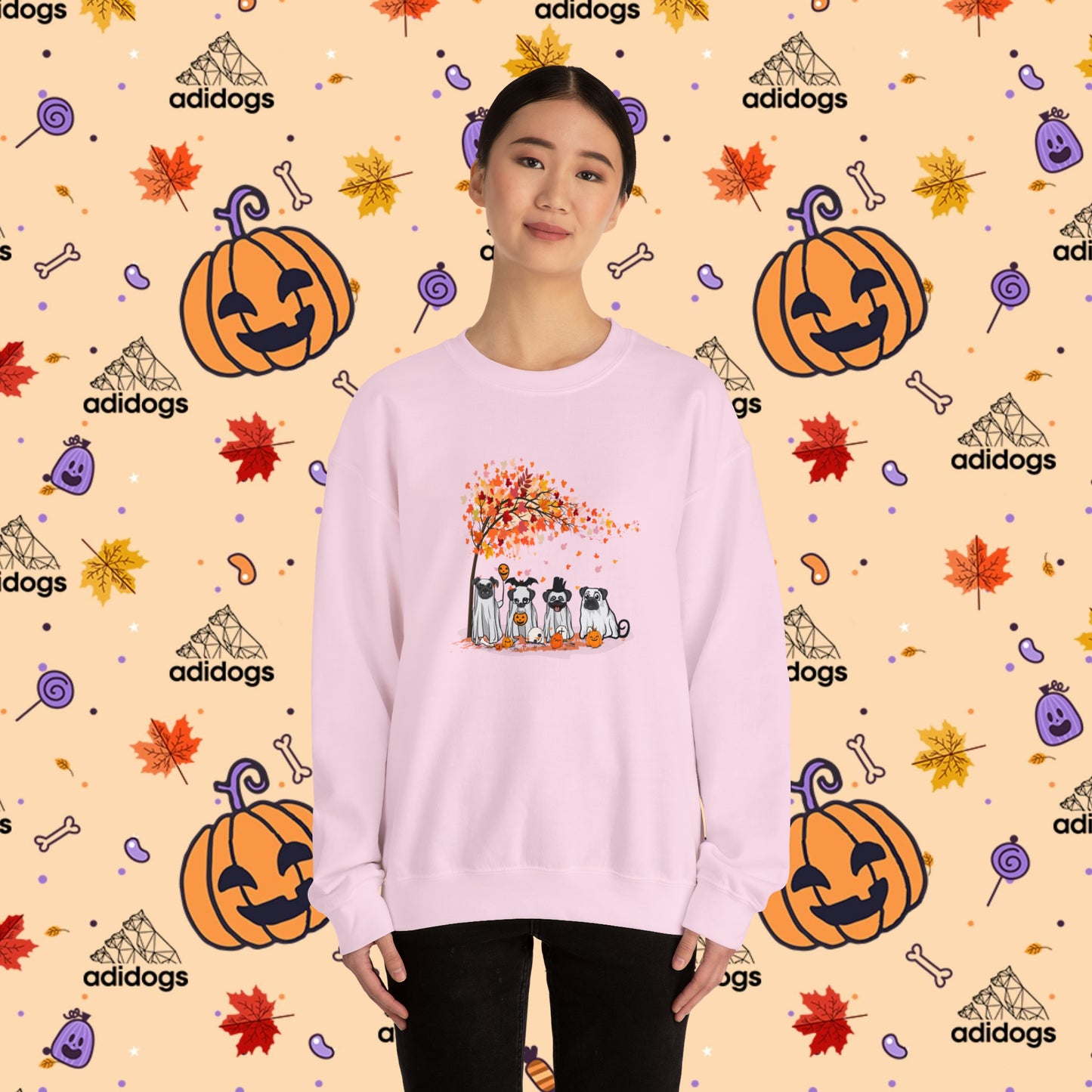 Fall Vibes Pug Halloween Sweatshirts