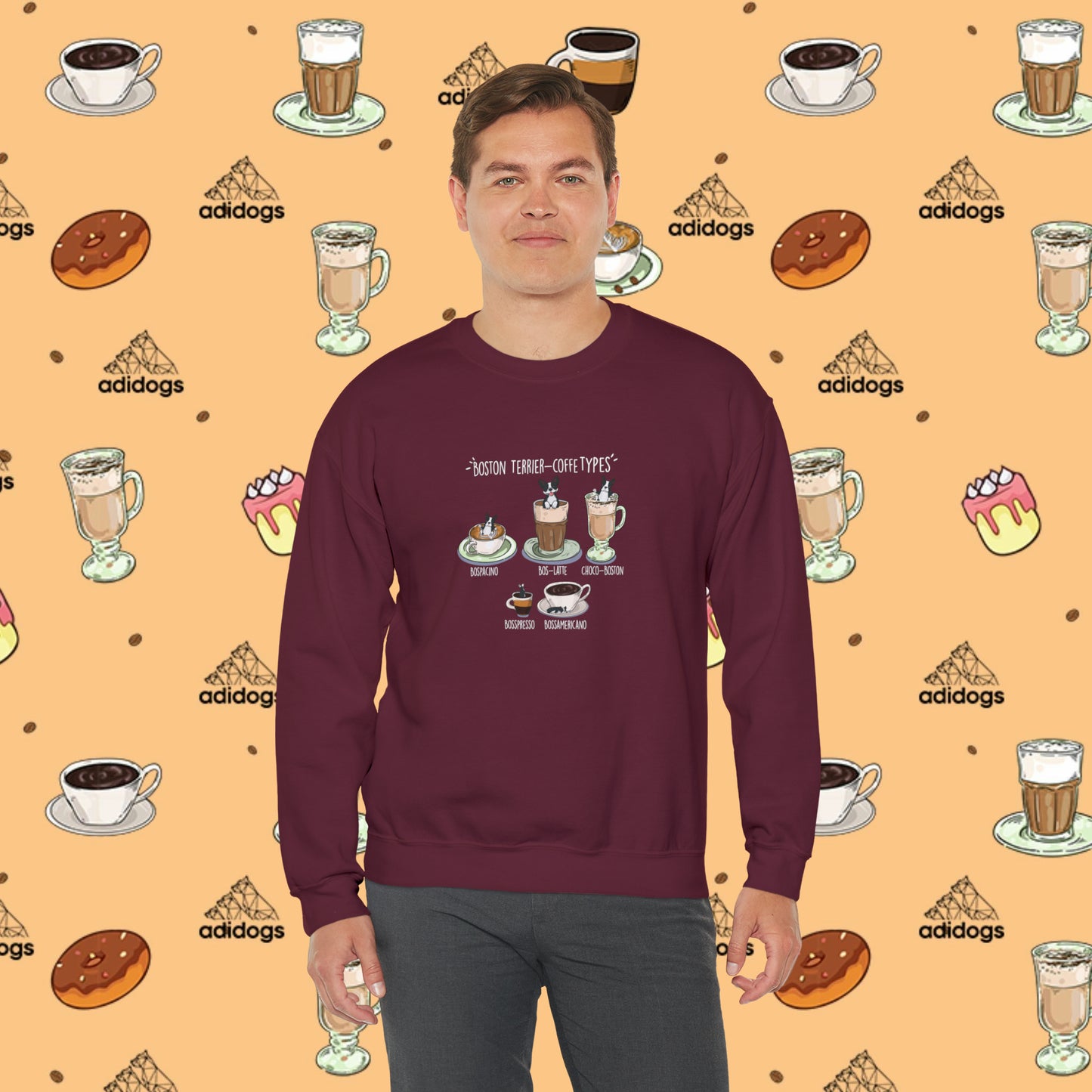 Boston Terrier Lovers Coffee Sweatshirts