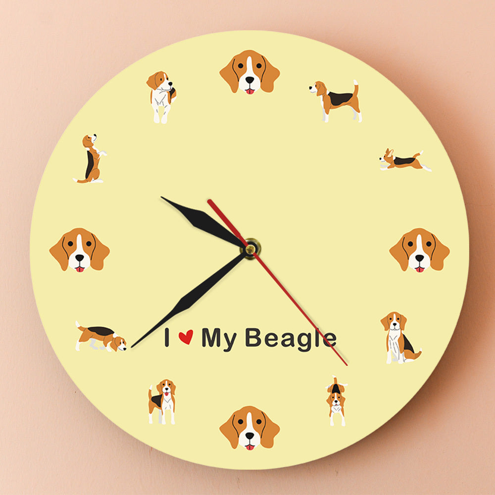 I Love My Beagle Wall Clock